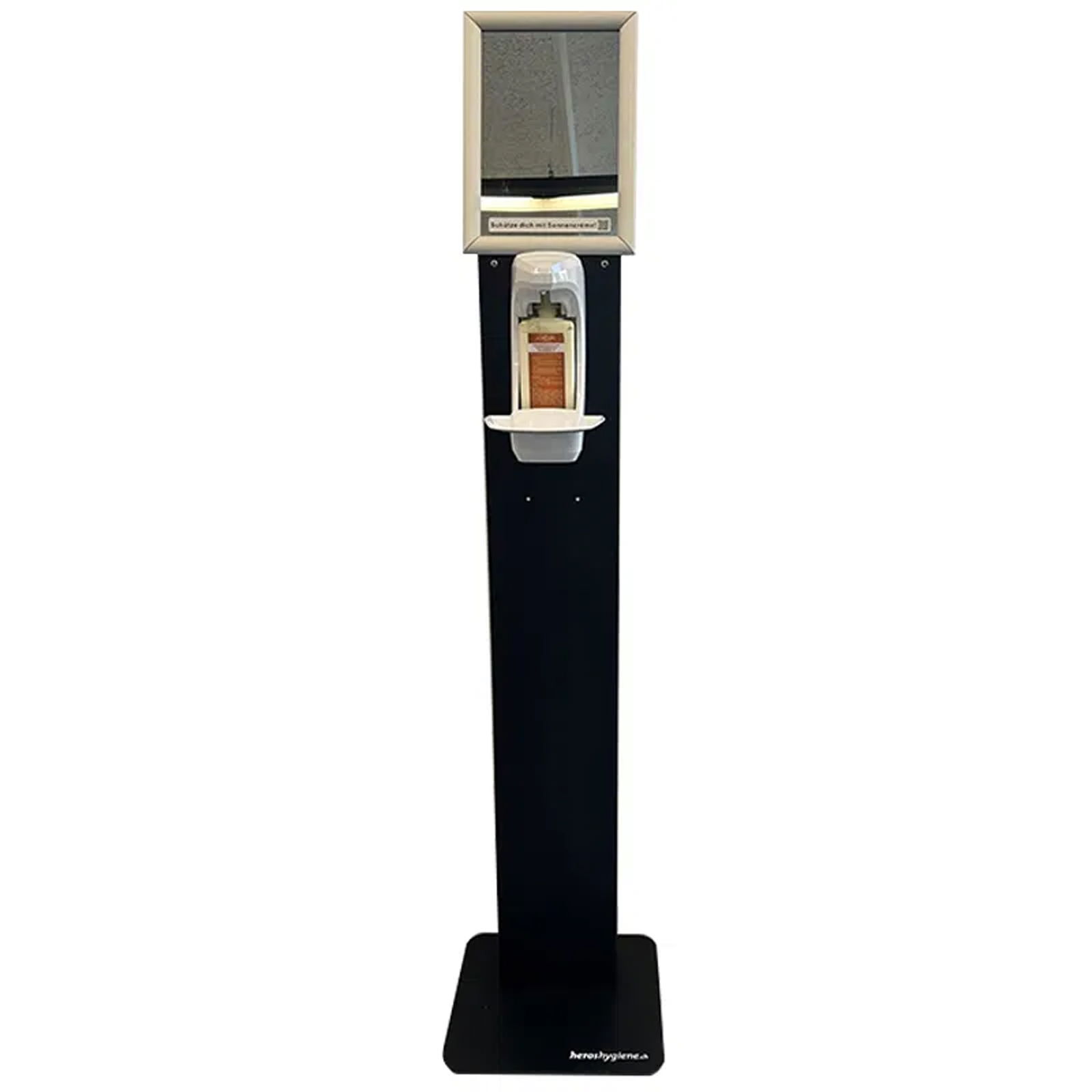 Dispenser di crema solare touchless 500 ml su colonna in acciaio inox