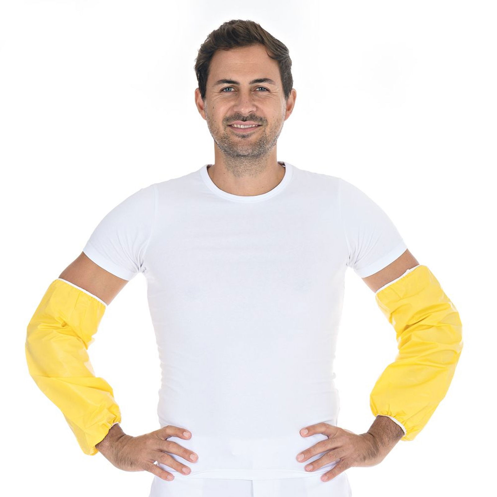 Ärmelschoner gelb SMS mit PE-Beschichtung