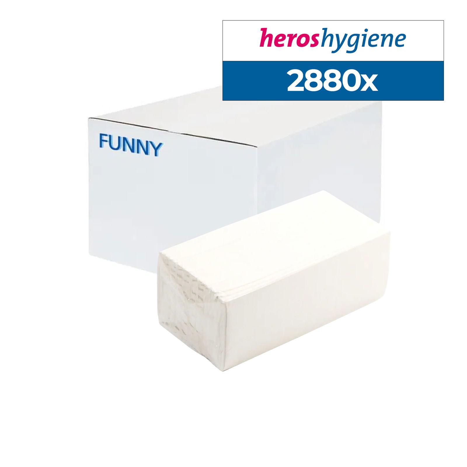 Funny AG-063 Papierhandtuch Zellstoff weiss 2-lagig C-Falz 2880 Blatt