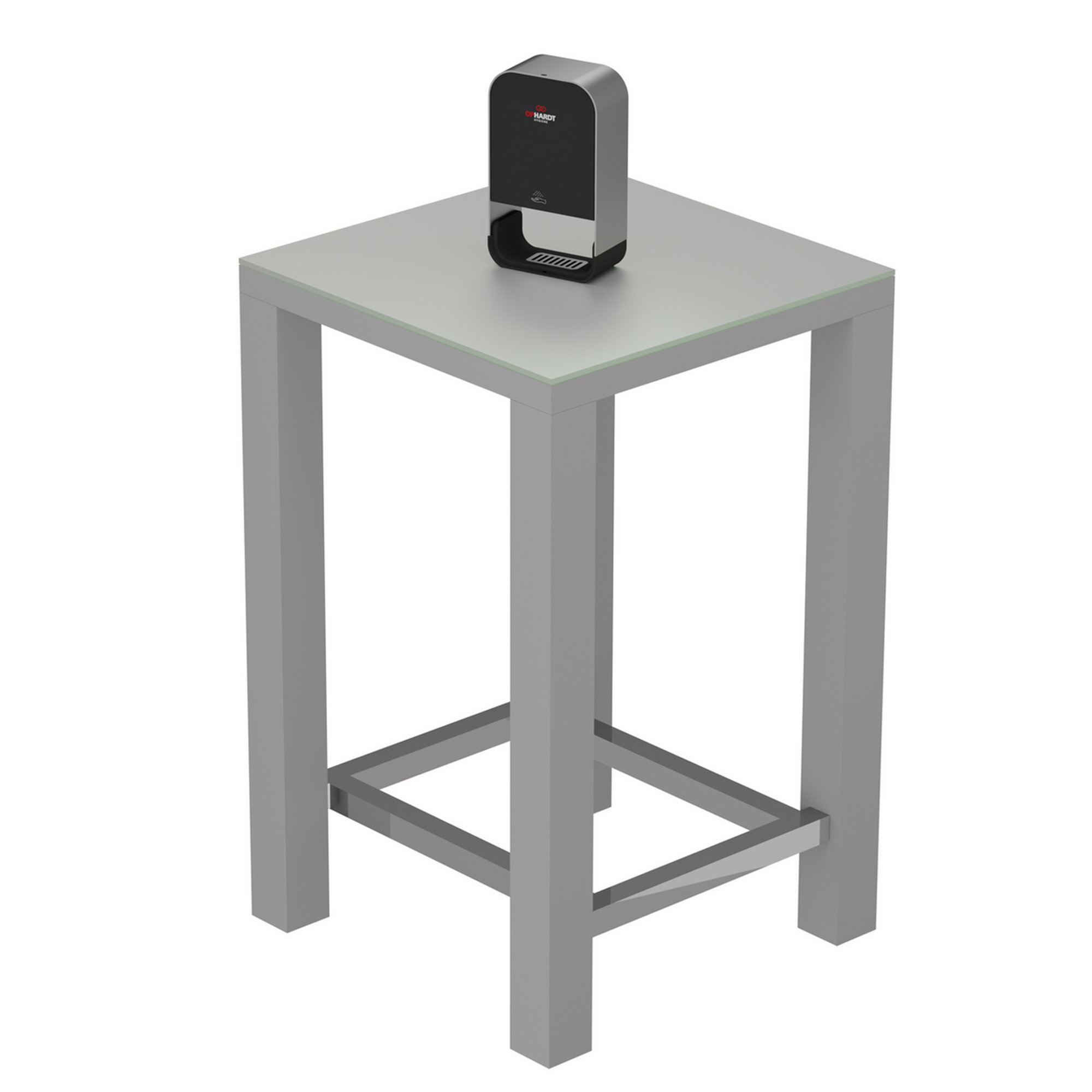 Stehtisch, Kleiner Tisch, Waschmittelspender, Handspender, Grau