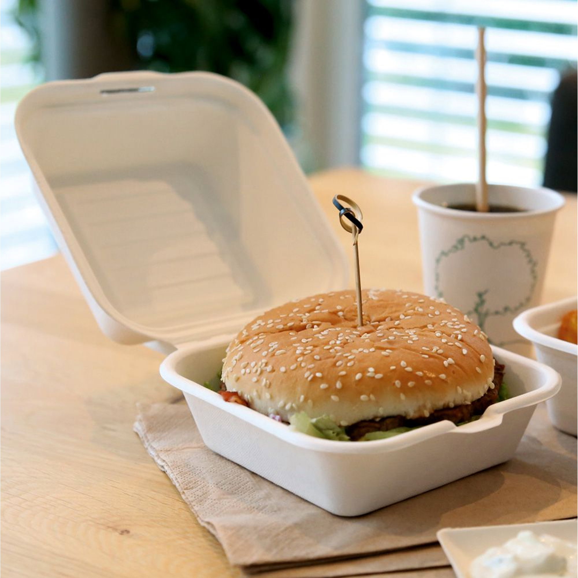 Hamburger, Sesam, Burger, Takeaway, Boxed meal