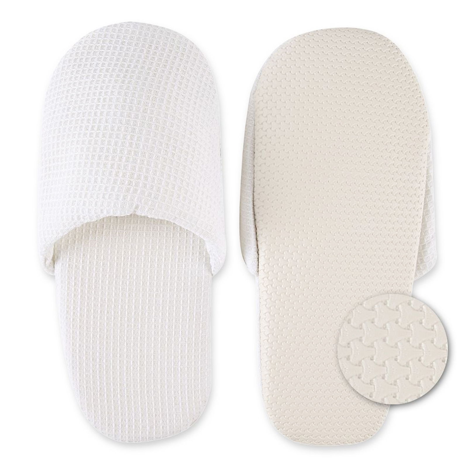 100 paia di pantofole per hotel, bianche, chiuse, lunghe 28 cm, in cotone