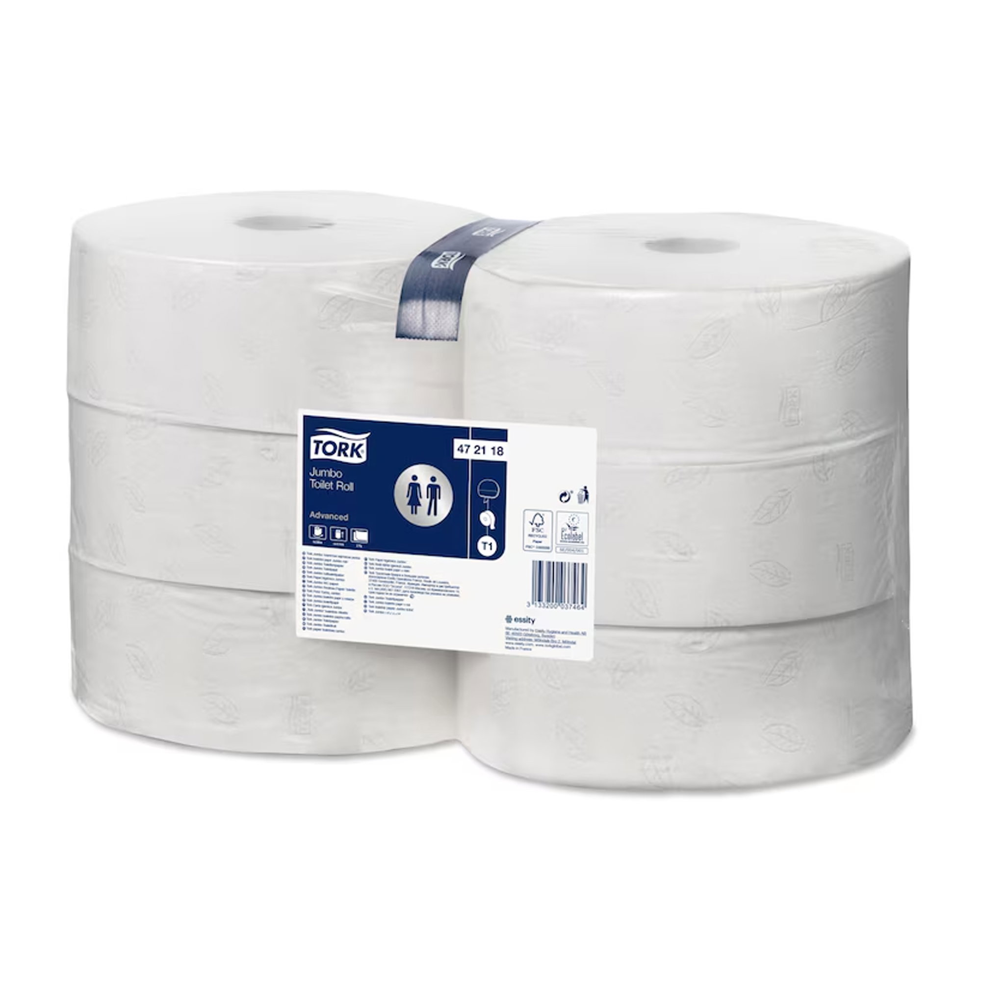 Toilettenpapier Jumborolle | 2-lagig | Recycling | 380 m | Tork 472118 T1