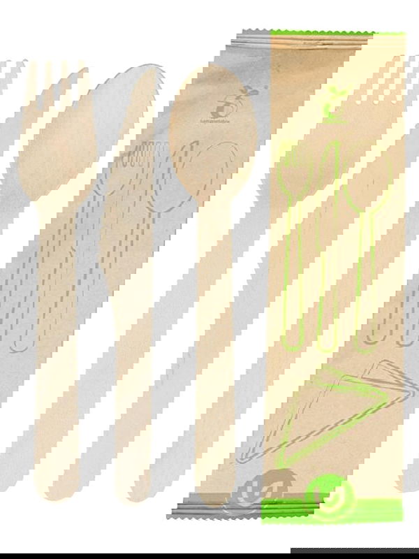 Bio Besteckset 4-teilig aus Birkenholz