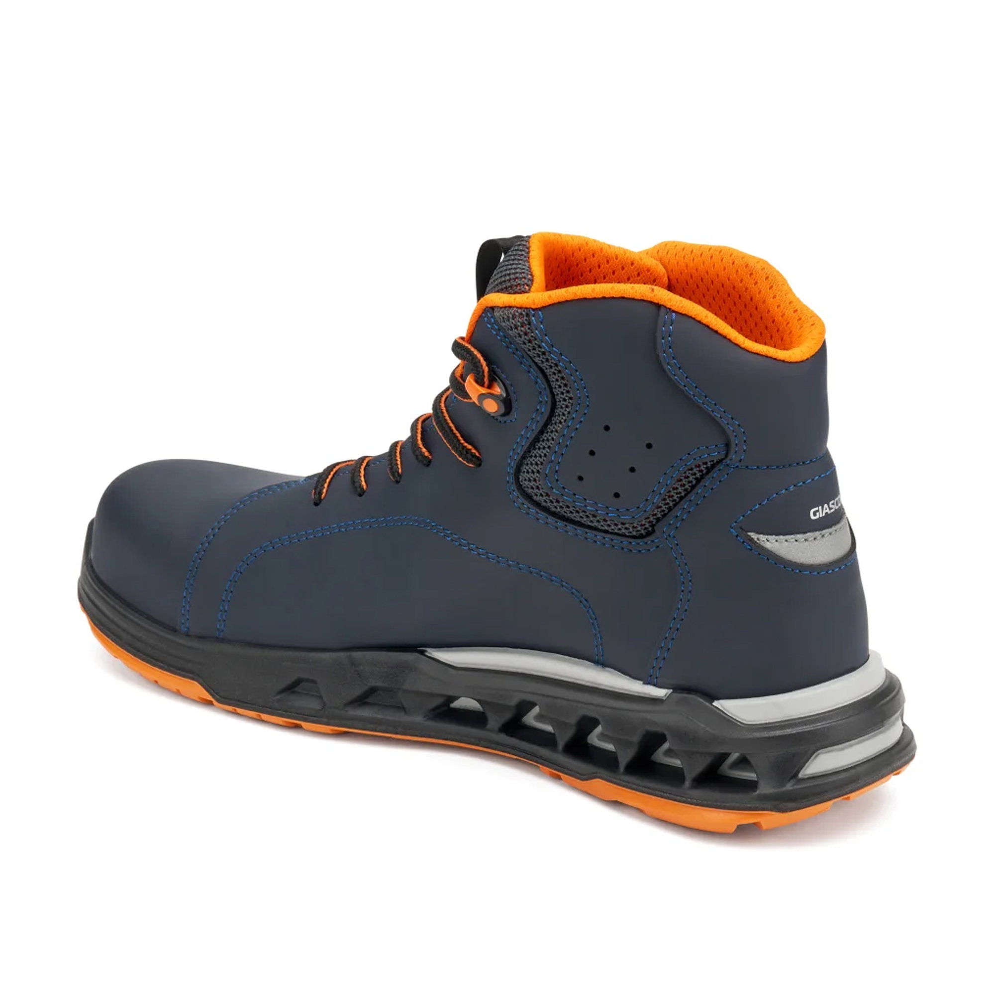 Stiefel, Wanderschuh, Boot, Stiefel dunkelblau, Sollfarbe orange