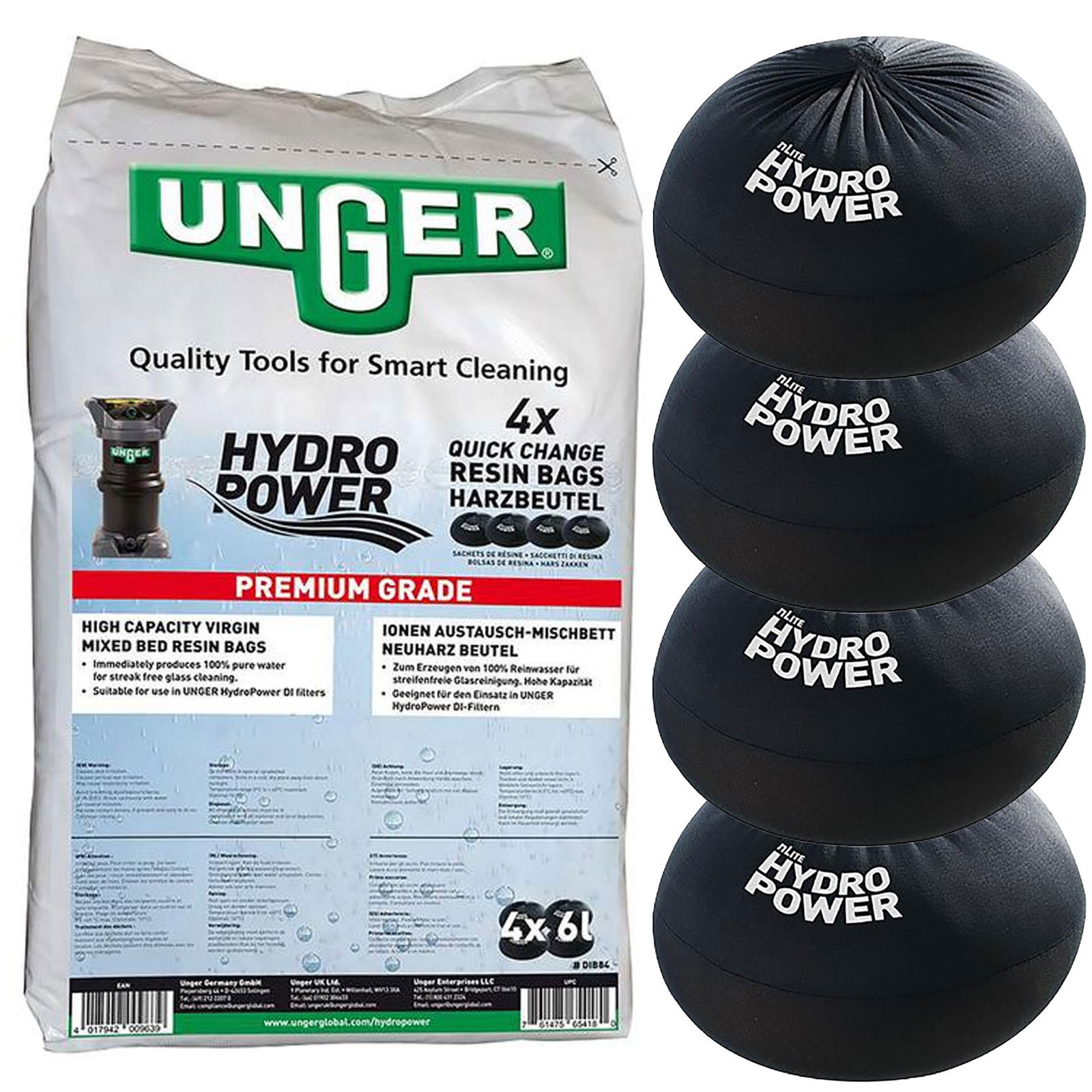 Unger DIB84 QuickChange resin bag, 4 x 6 l bag in sack