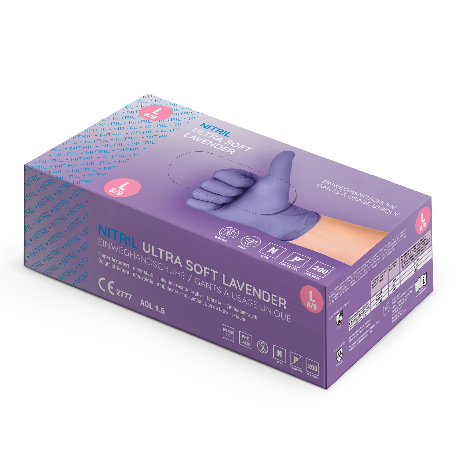 Nitril Einweghandschuhe Ultra Soft lavendelfarbig