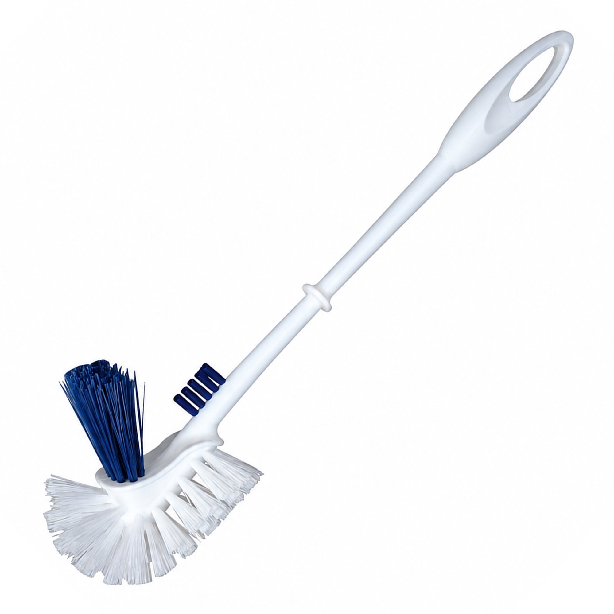 Scopino per WC bianco | Plastica | Pulizia a doppio bordo | Edi Clean "Dora