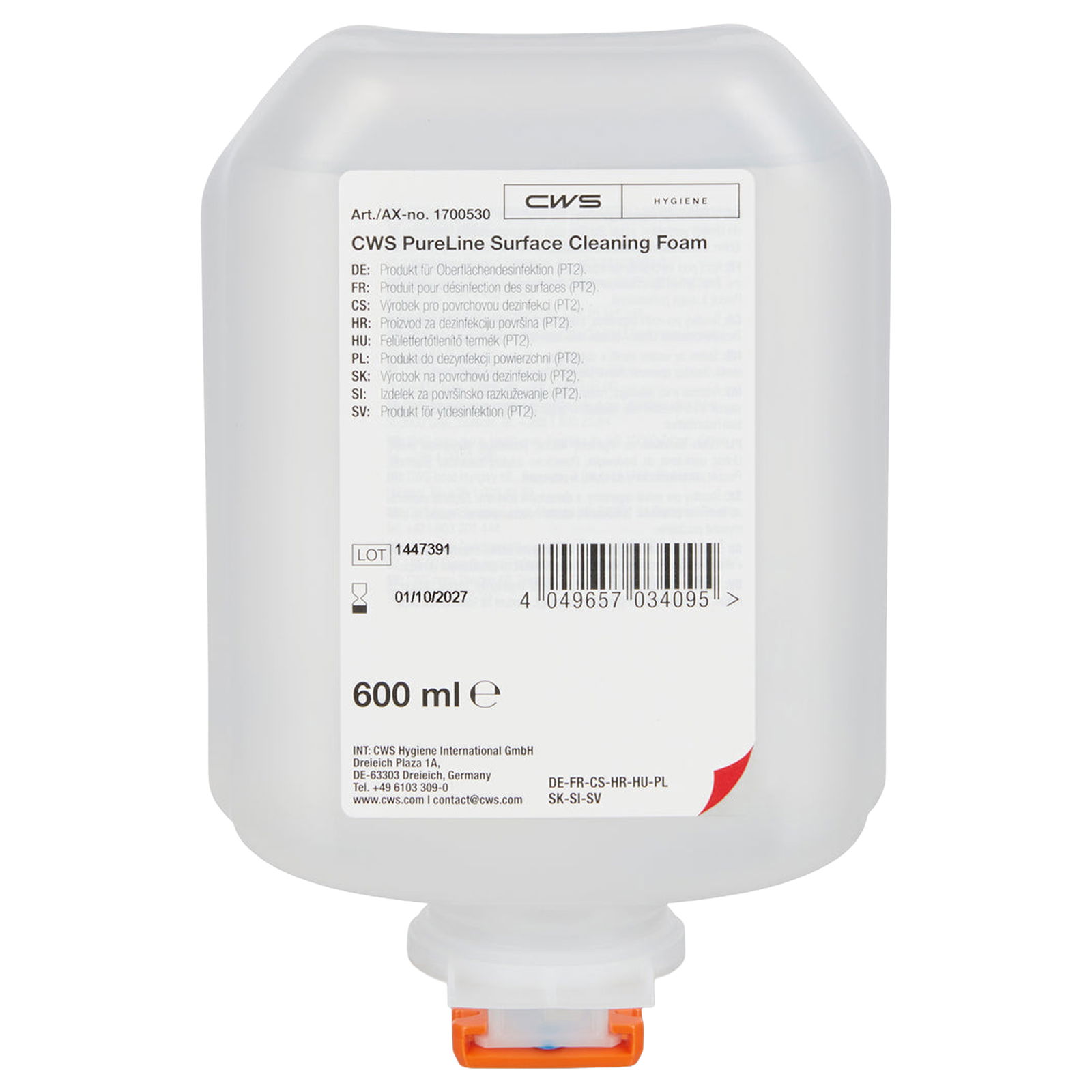 CWS PureLine Surface Cleaning Foam 600ml