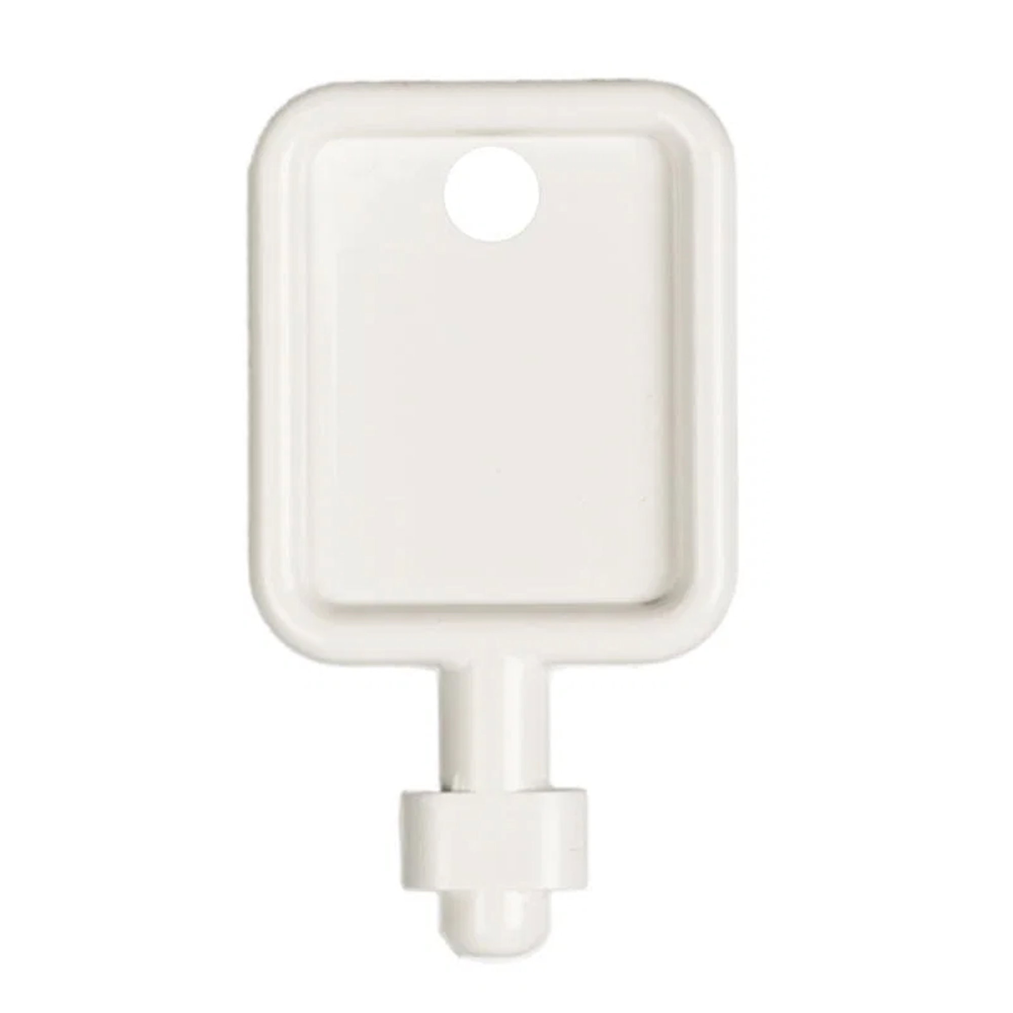 Schlüssel SanTRAL Spender, Halterung, Tragehalter, Kleiderbügel, Rückseite, Kunststoffanhänger