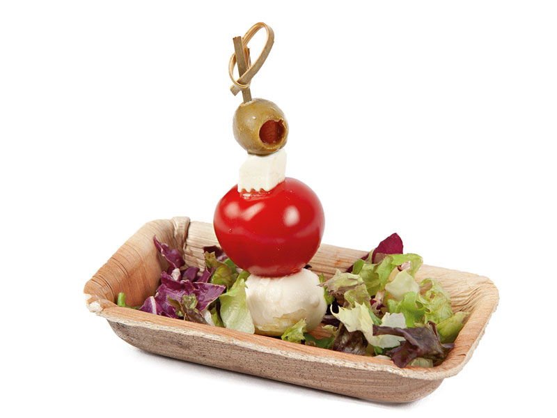 Bio Schale rechteckig Palmblatt