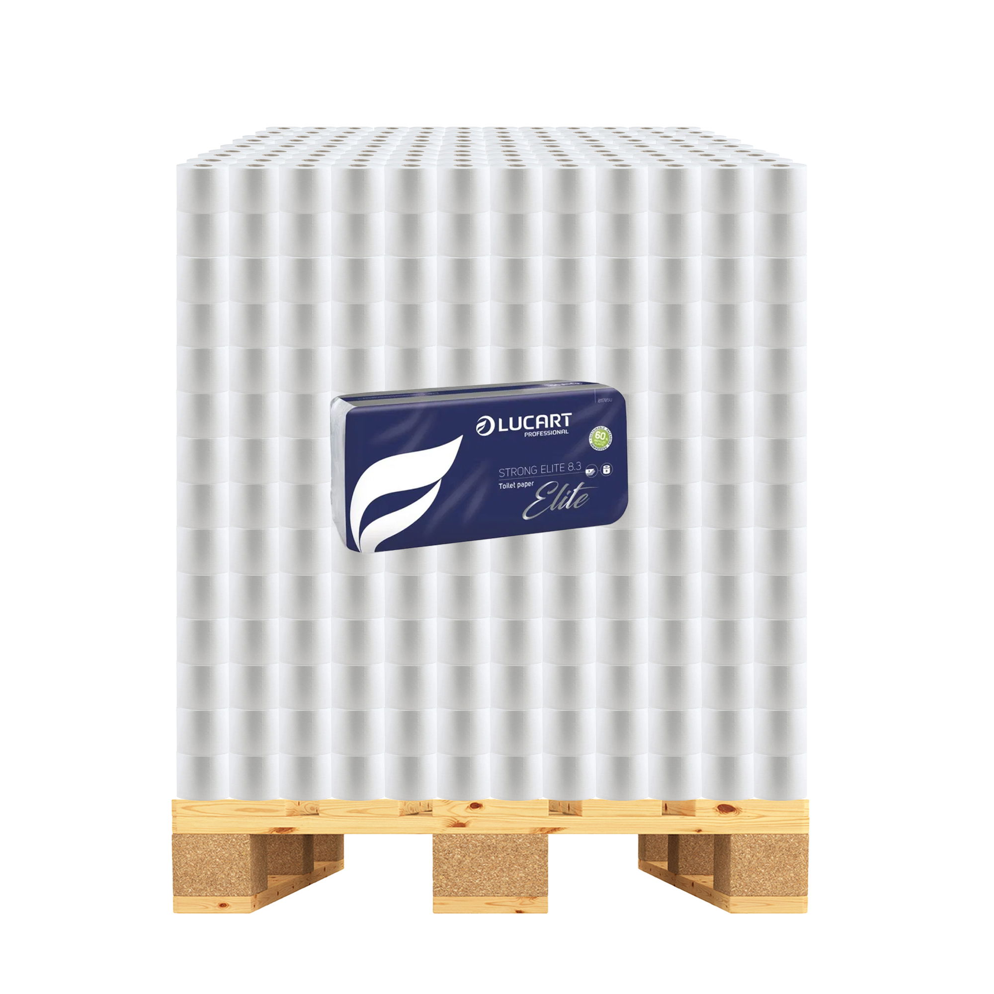 Palette | Toilettenpapier | 3-lagig | Zellstoff | 250 Blatt | Lucart Strong ELITE 8.3