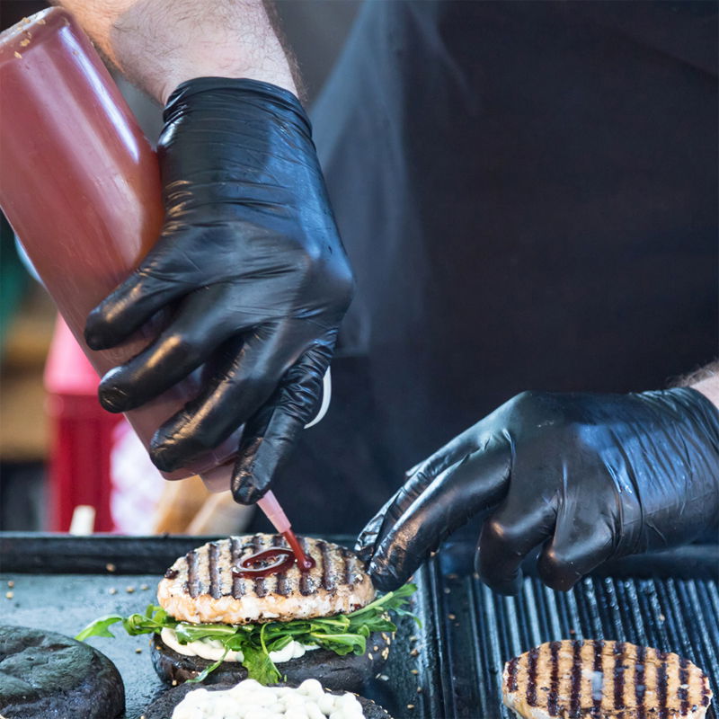 Latex Einweghandschuhe Schwarz puderfrei