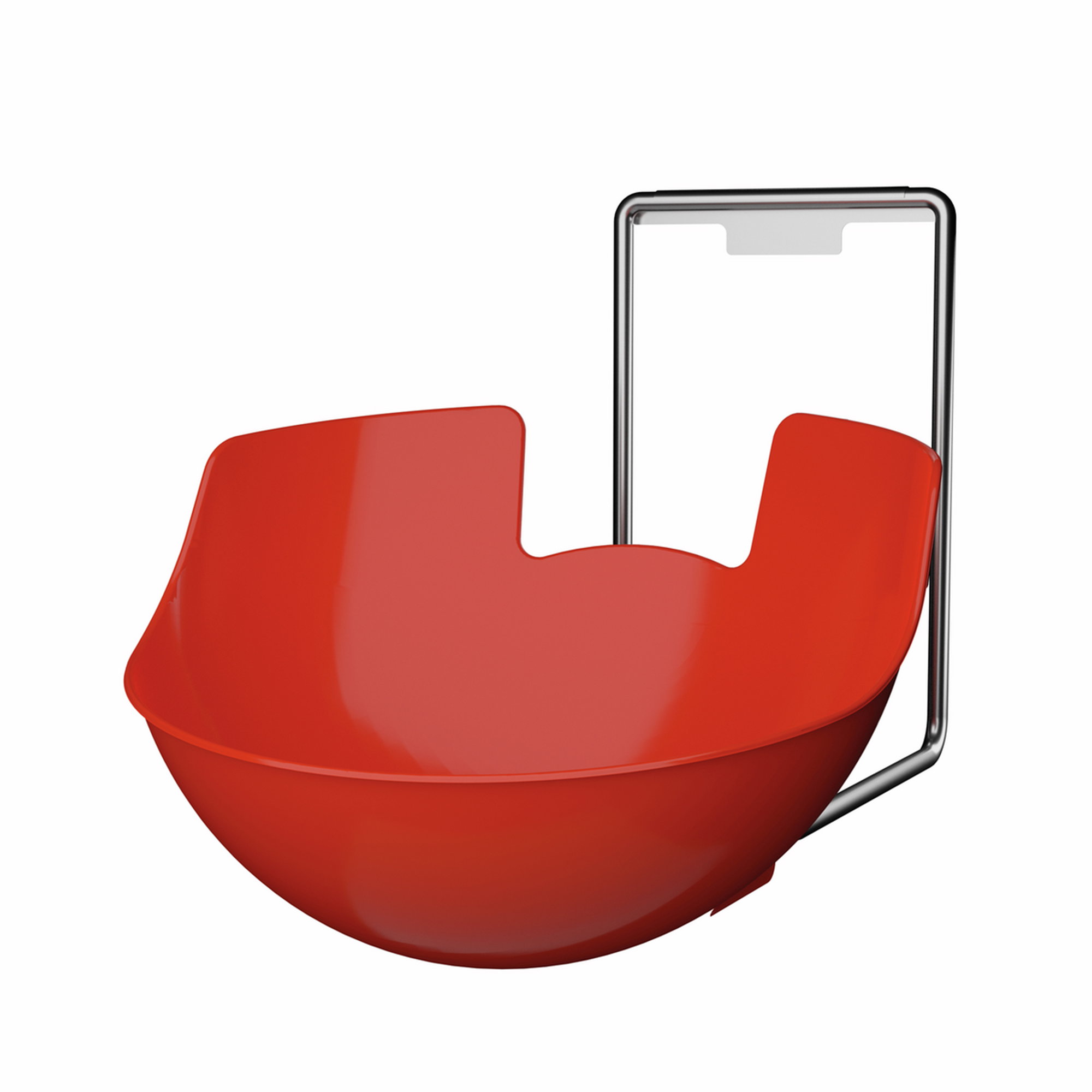 Schale, Korbhalter, Halbschale, Rot, Metallrahmen