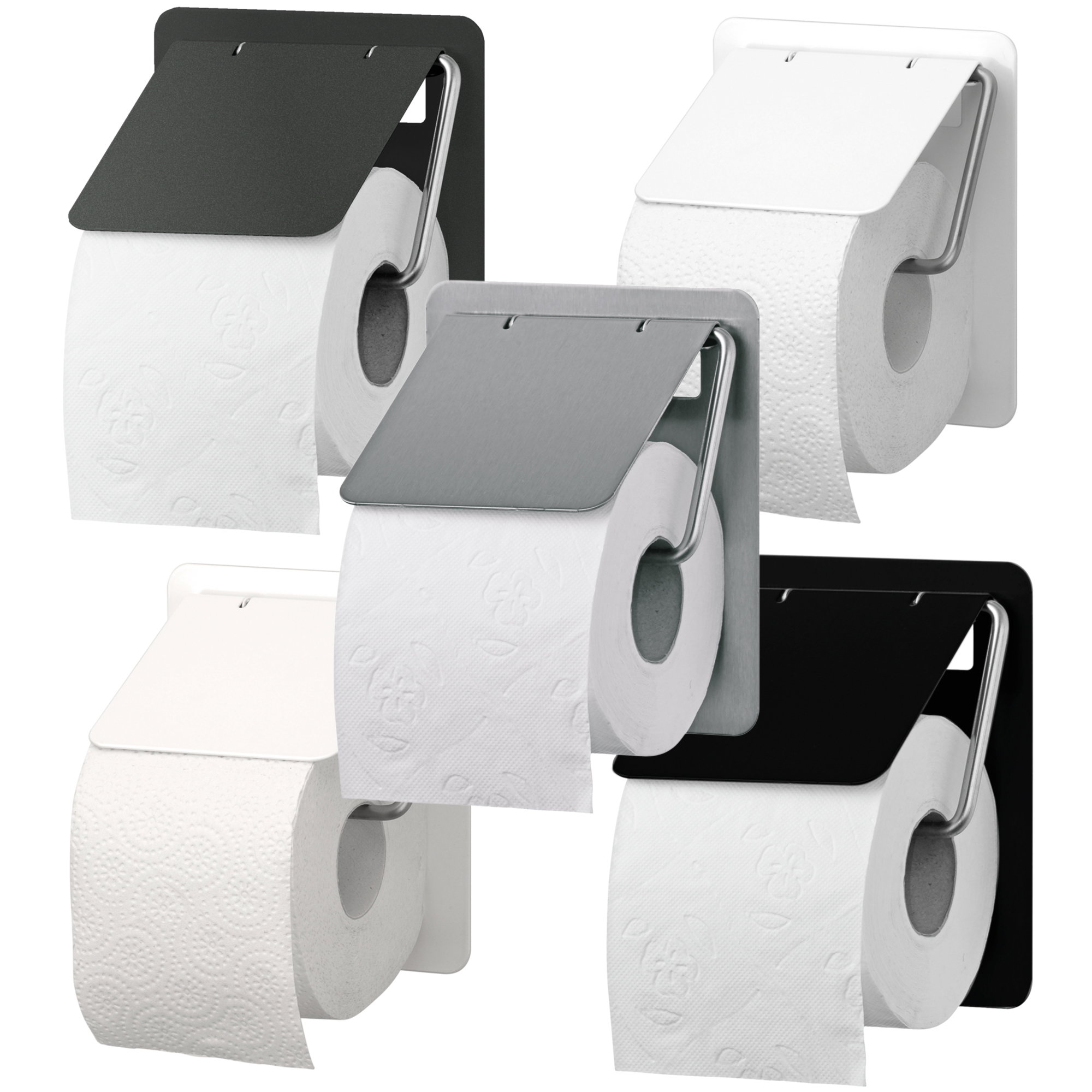 Toilet paper holder, Toilet paper, Metal accents, Wandmontiert, Rollenhalter