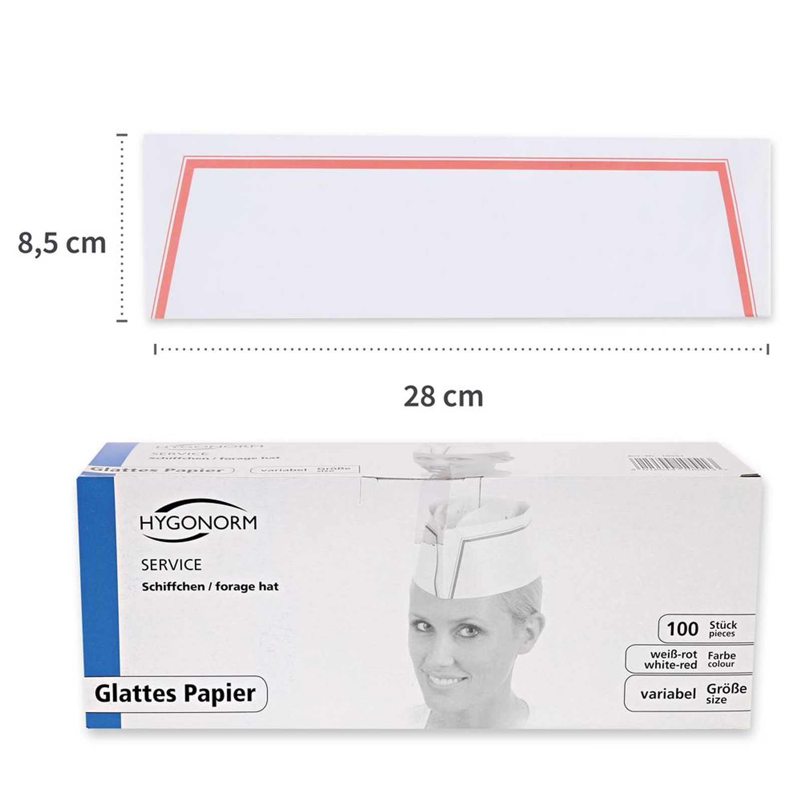 Schiffchen Mütze weiss-rot Papier