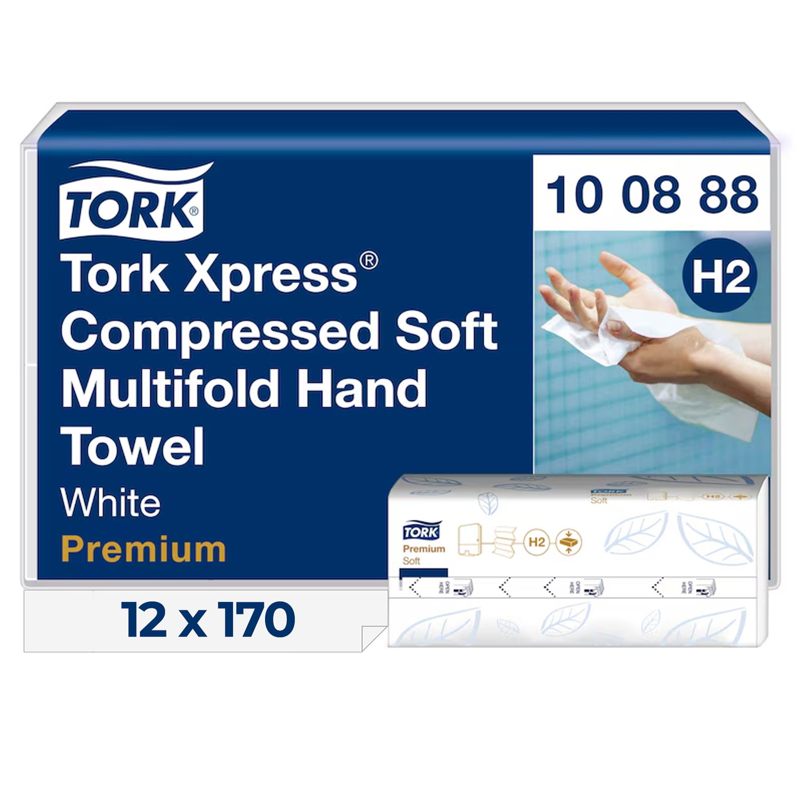 Asciugamani piegati intercalati TORK 100888 H2 Xpress morbidi compressi