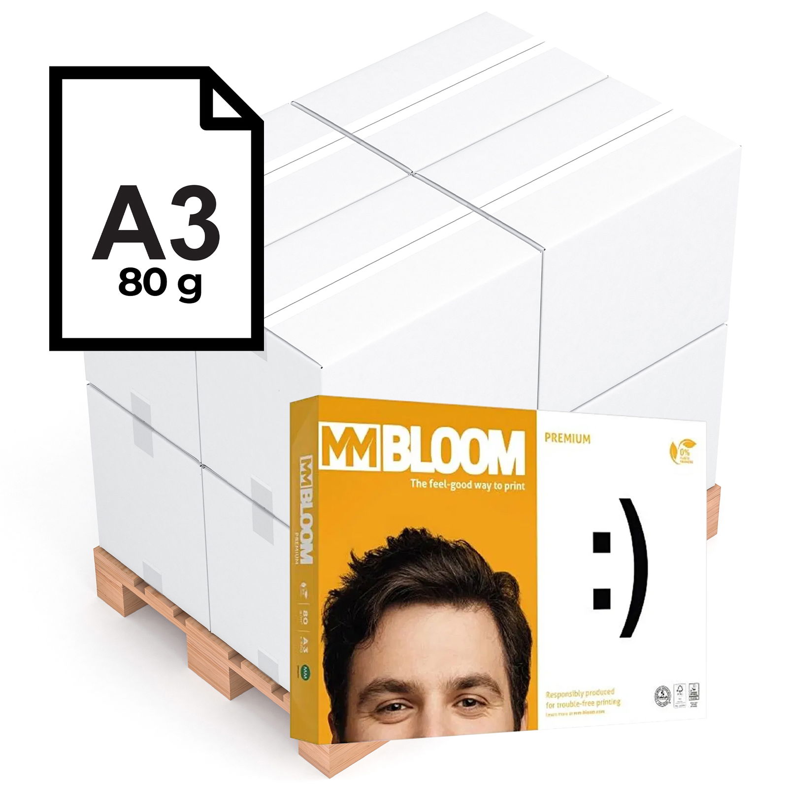 Copy paper MM Bloom Premium | A3 | 80 g | half pallet