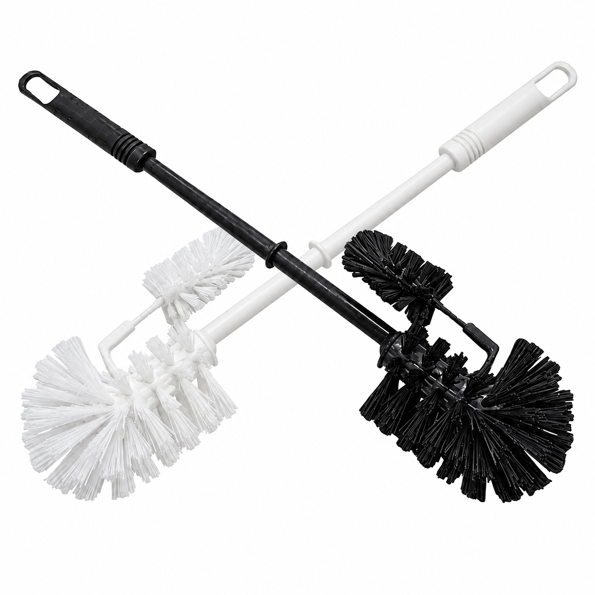 Scopino per WC con pulitore per bordi | Plastica | Ø 90 mm
