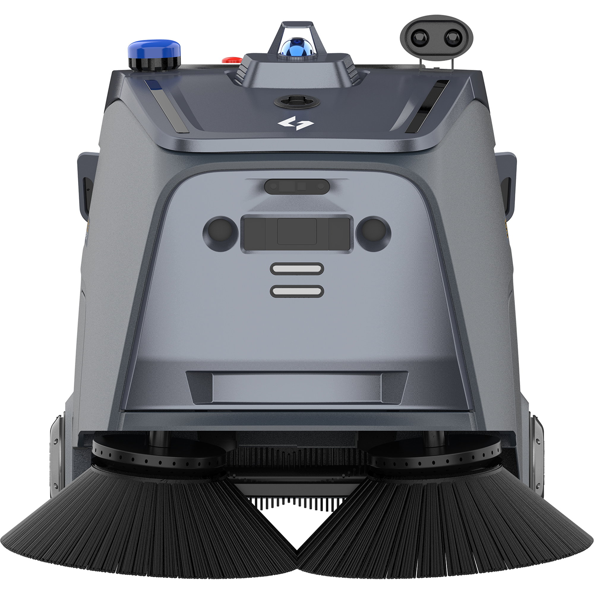 Reinigungsmaschine, Bodenreinigung, Schwenkbürsten, Roboter-Gerät, grau/schwarz