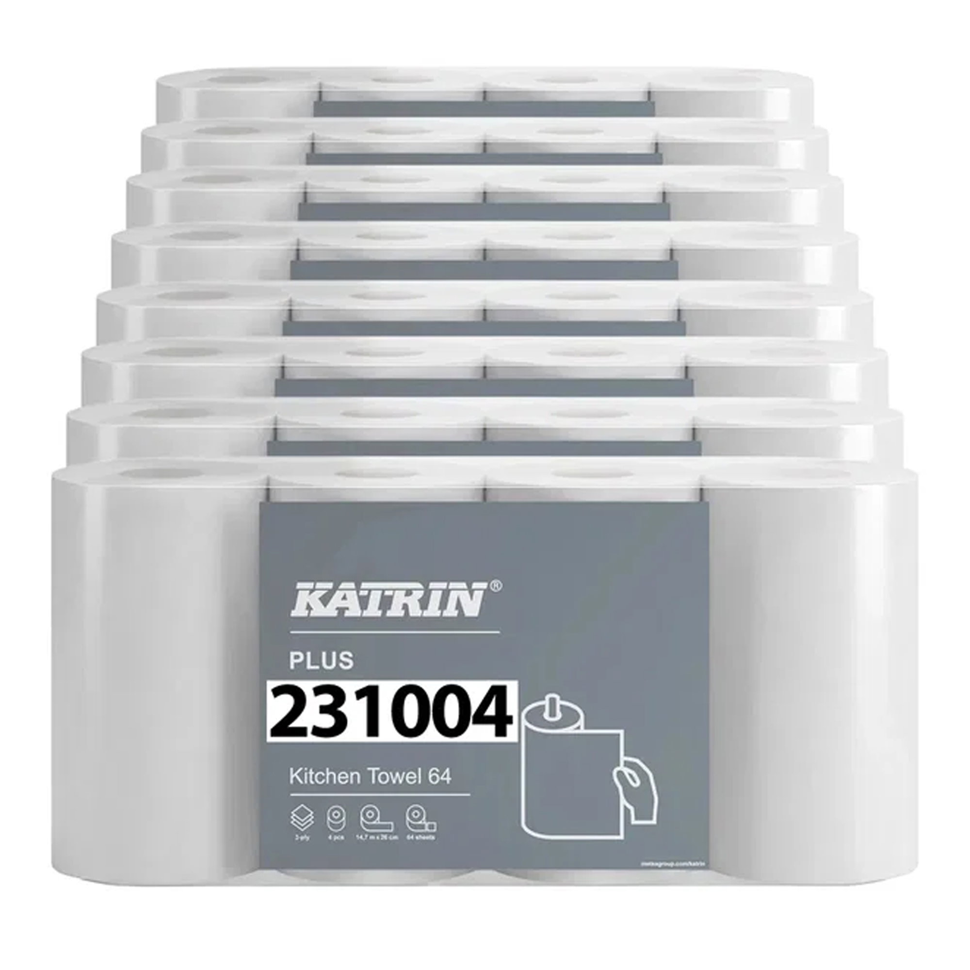 Haushaltspapier | 3-lagig | Zellstoff | 64 Blatt | Katrin 231004 Plus