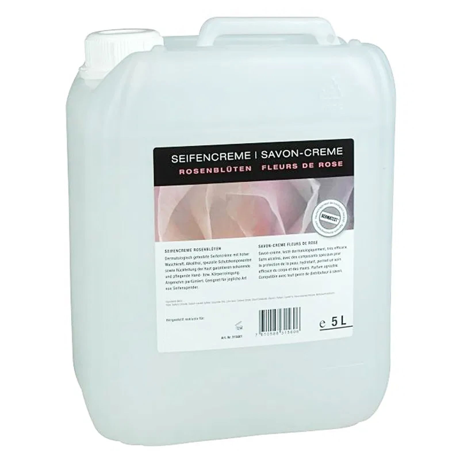 Crème de savon fleur de rose bidon de 5 litres