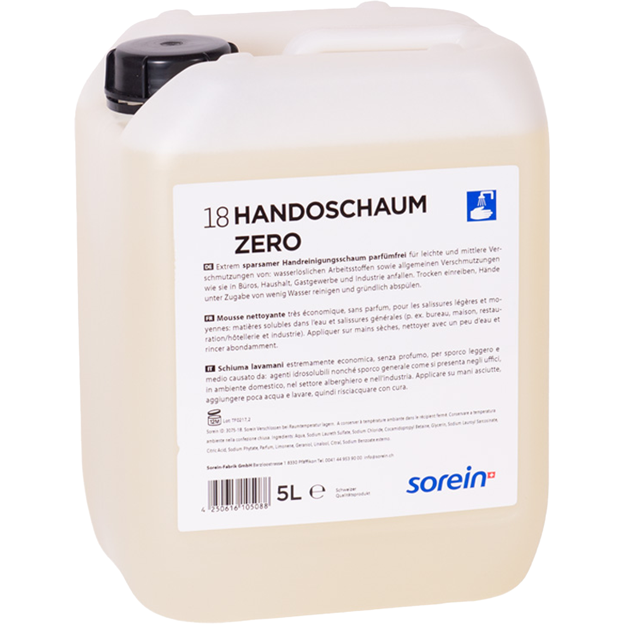 Schaumseife | 5 Liter | sorein Handoschaum Zero
