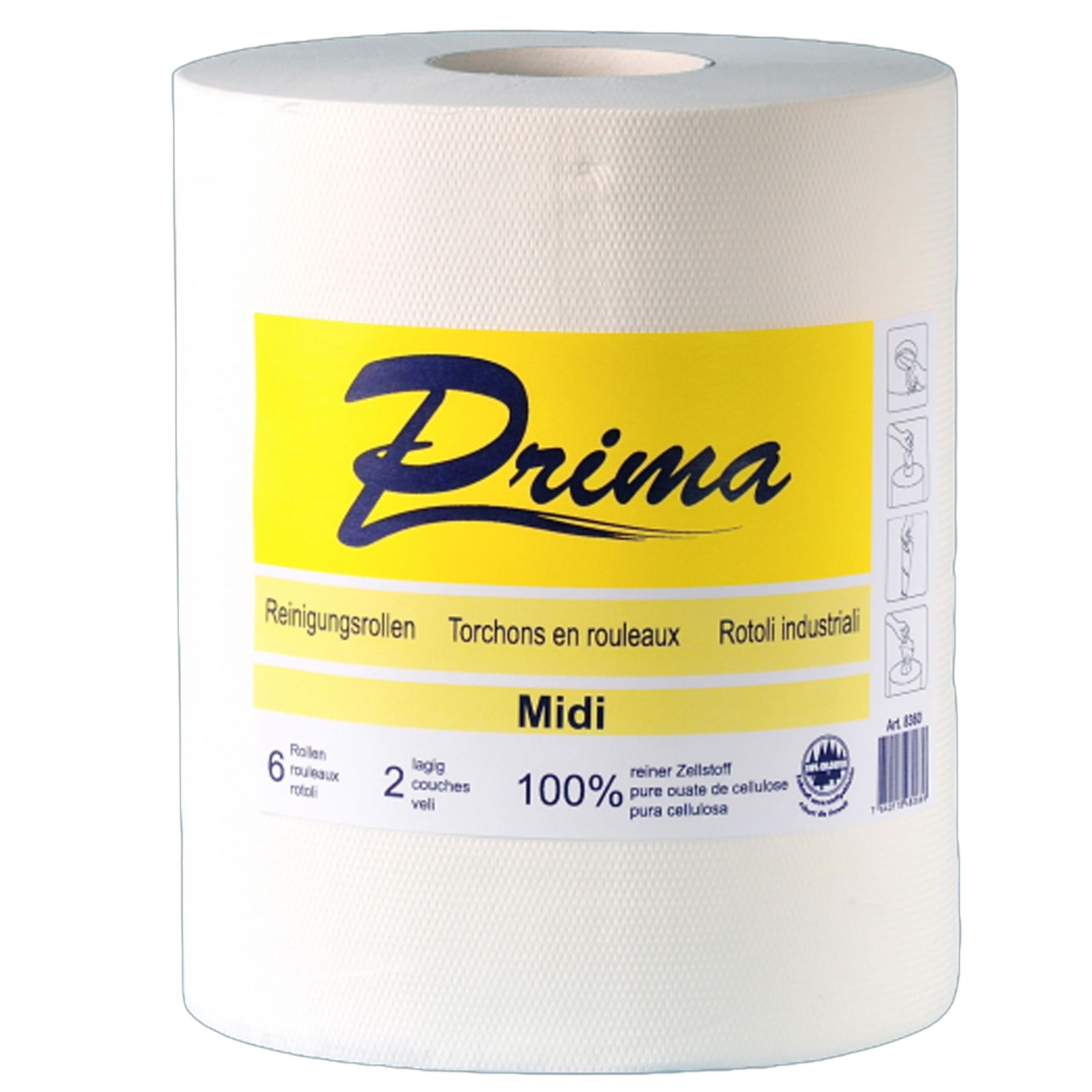 Rouleau de nettoyage Prima Midi en cellulose 2 couches