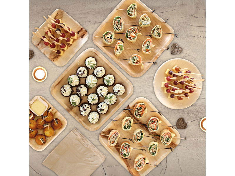 Bio Teller quadratisch Palmblatt