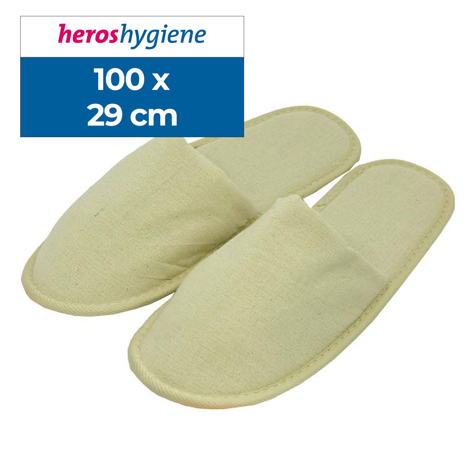 Ciabatte da hotel in cotone beige chiuse 29 cm