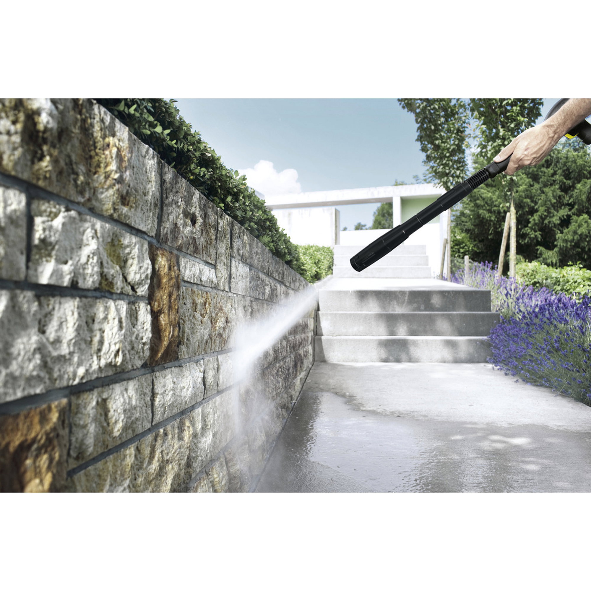 Hochdruckreiniger, Druckstrahl, Garten, Wasserstrahl, Steinmauer