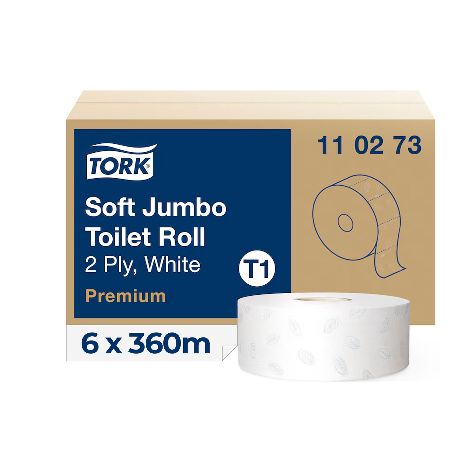 Tork 110273 Toilettenpapier Premium Jumbo 6 Rollen 2-lagig Front