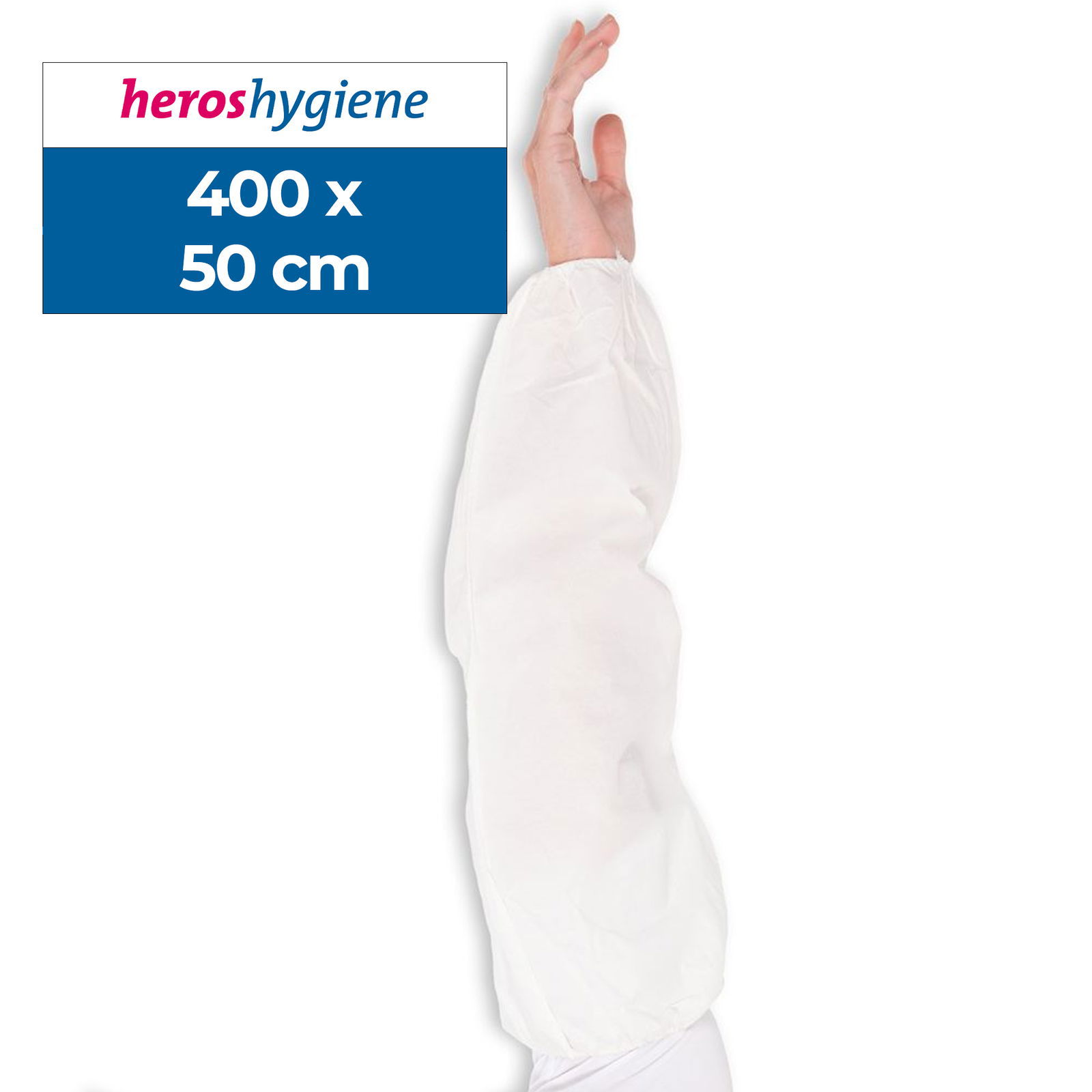 Manchettes de protection blanches en airlaid avec revêtement PE