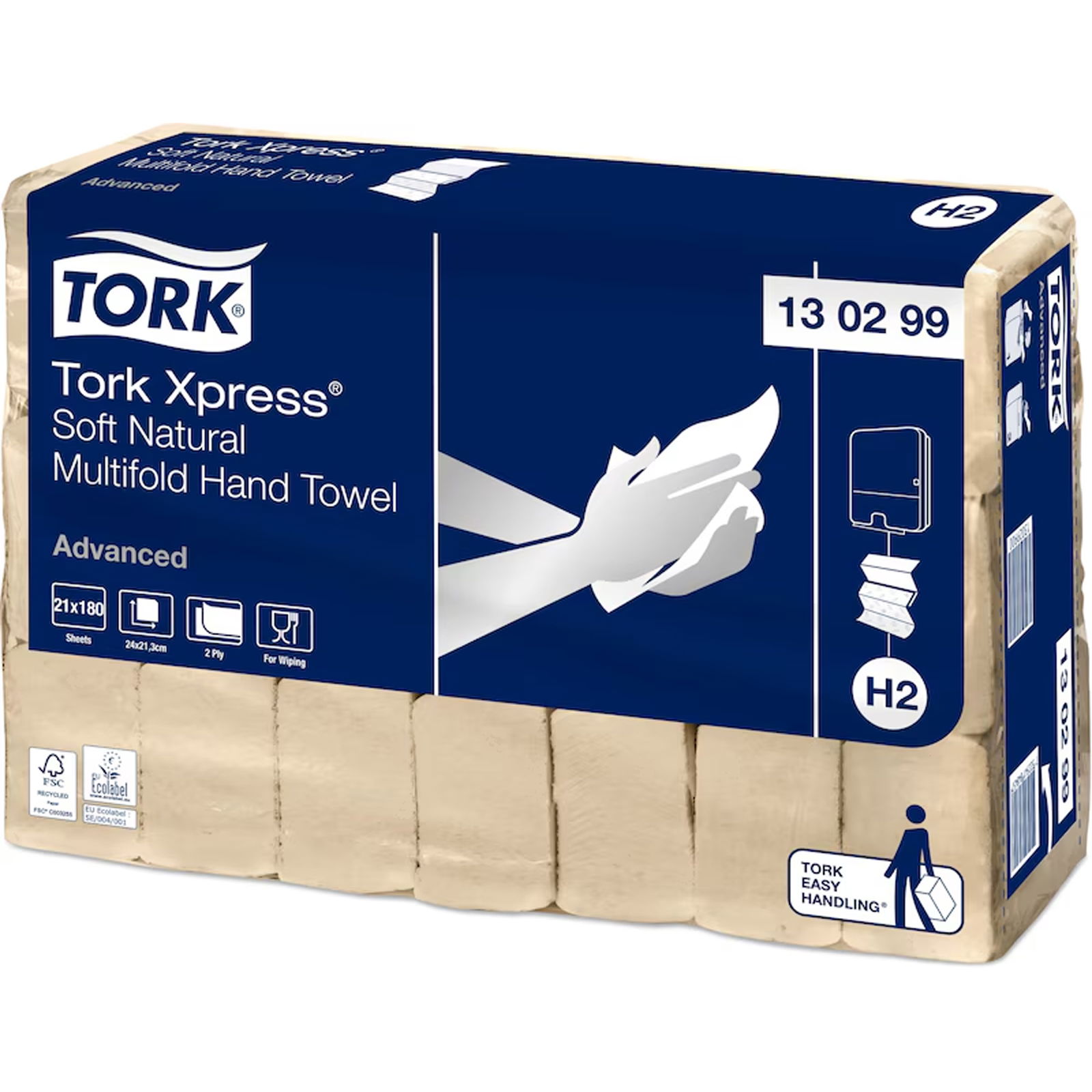 Tork 130299 H2 Xpress Weiche Natur Multifold Handtücher