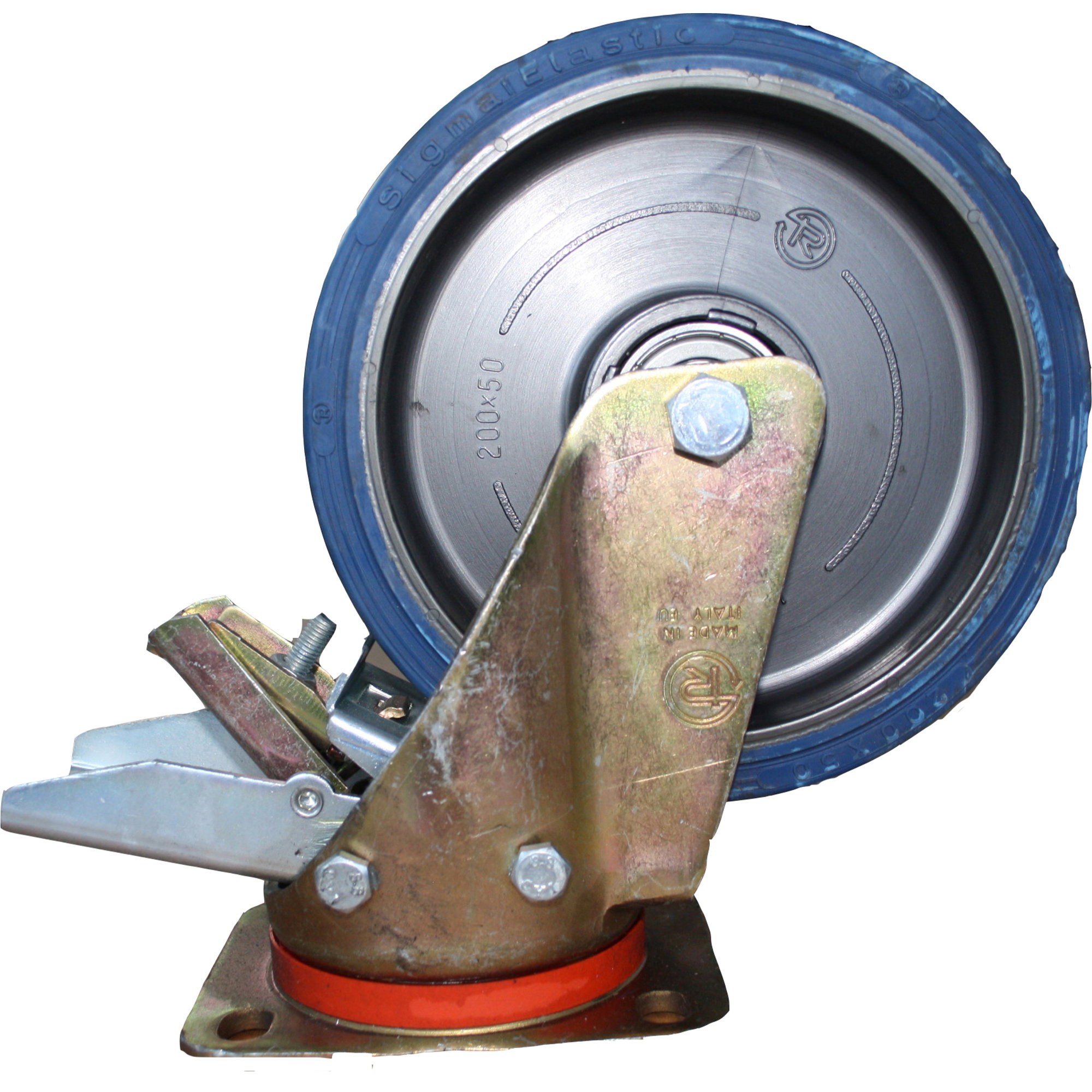 Lenkrolle mit Gehäuse verstärkt | 200 mm | mit Bremse | Vercon