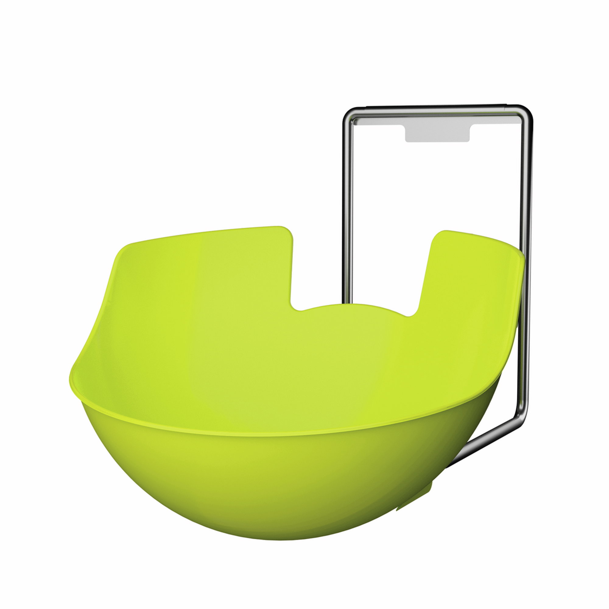 Kinderstuhl, Sitzschale, grün, Koffergriff, Kunststoff