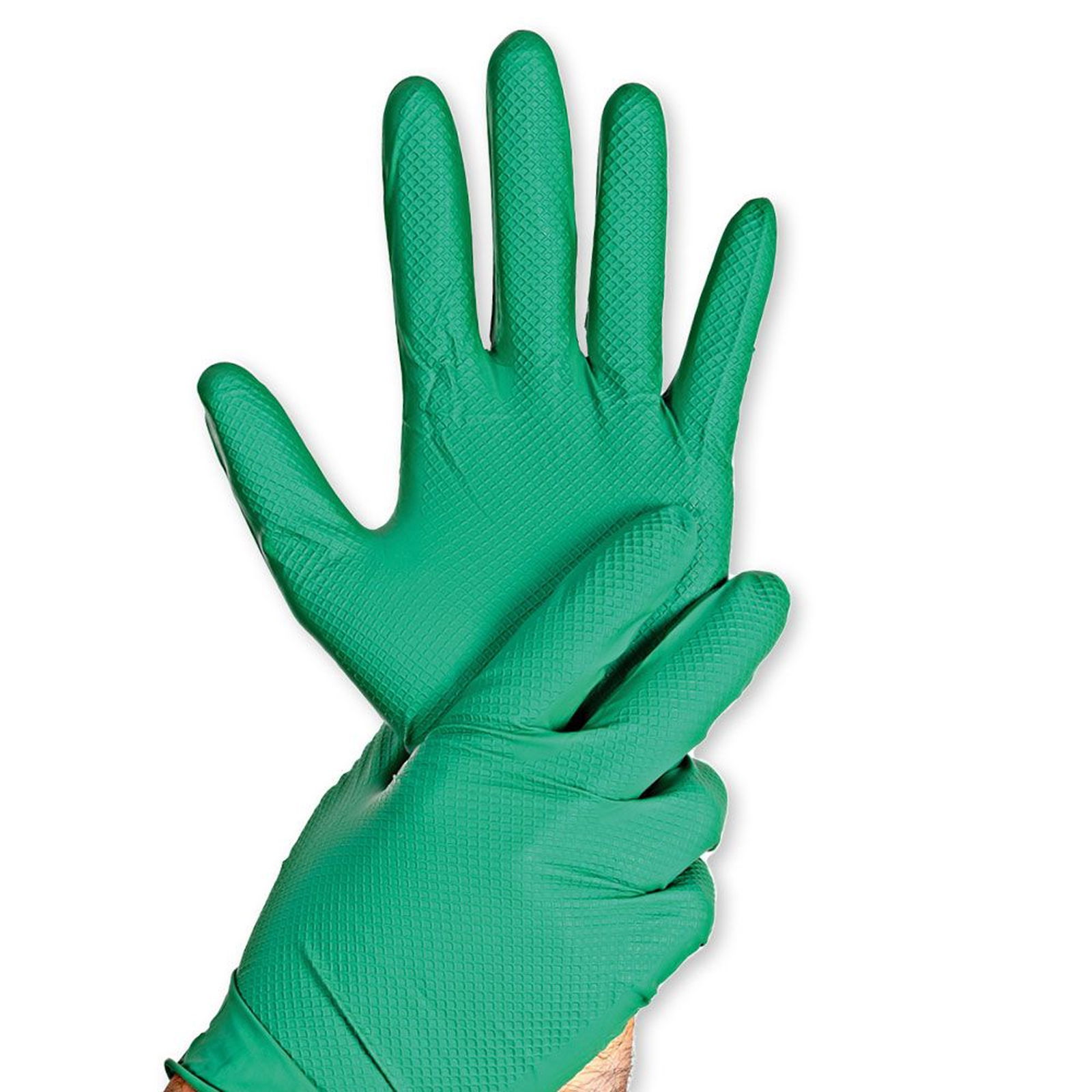 Nitrile gloves green Power Grip powder-free