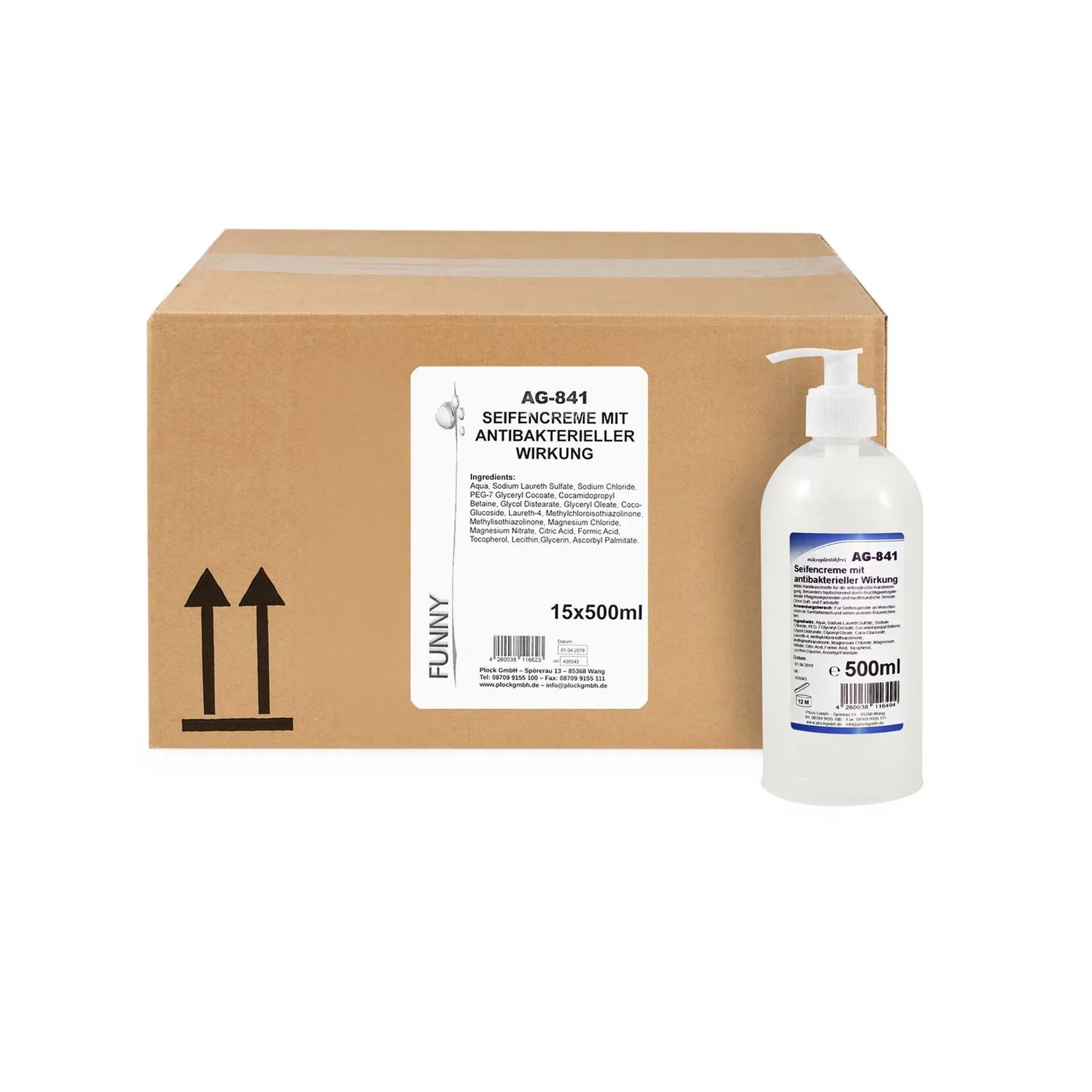 Seifencreme Funny AG-841 antibakteriell 15x500ml Pumpflasche