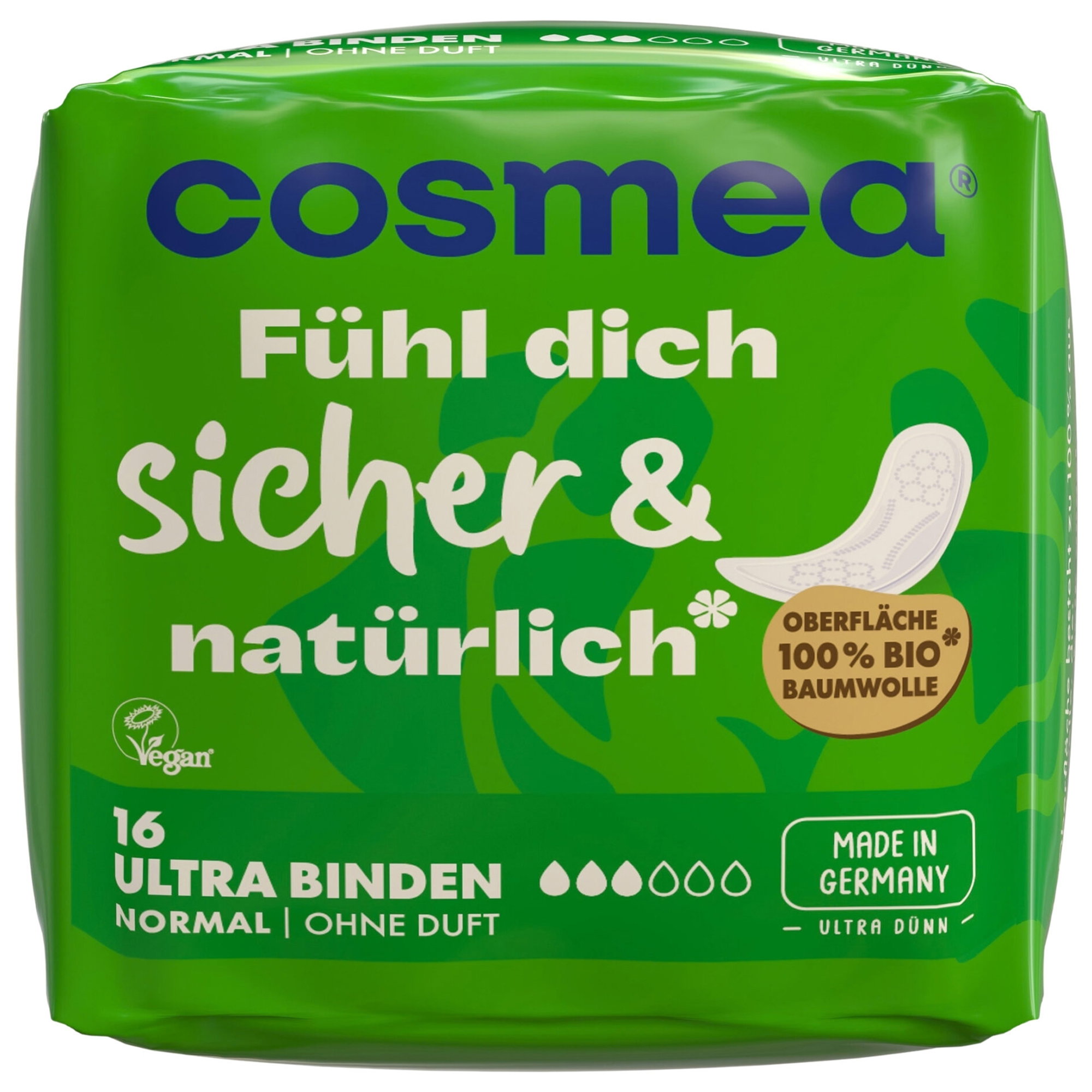 Bio-Damenbinden | ohne Flügel | Cosmea