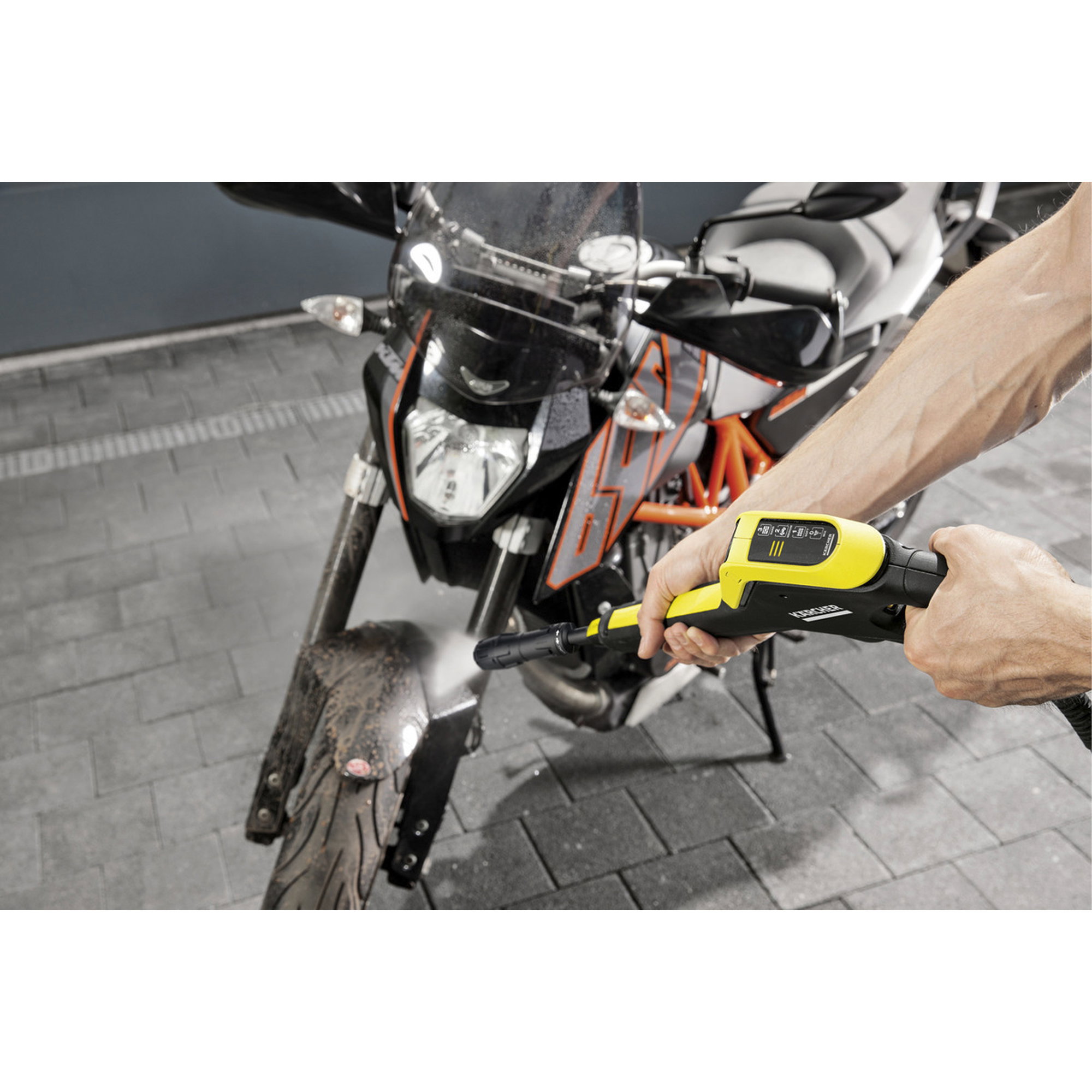 motorrad, maschine, reinigen, druckreiniger, pflege