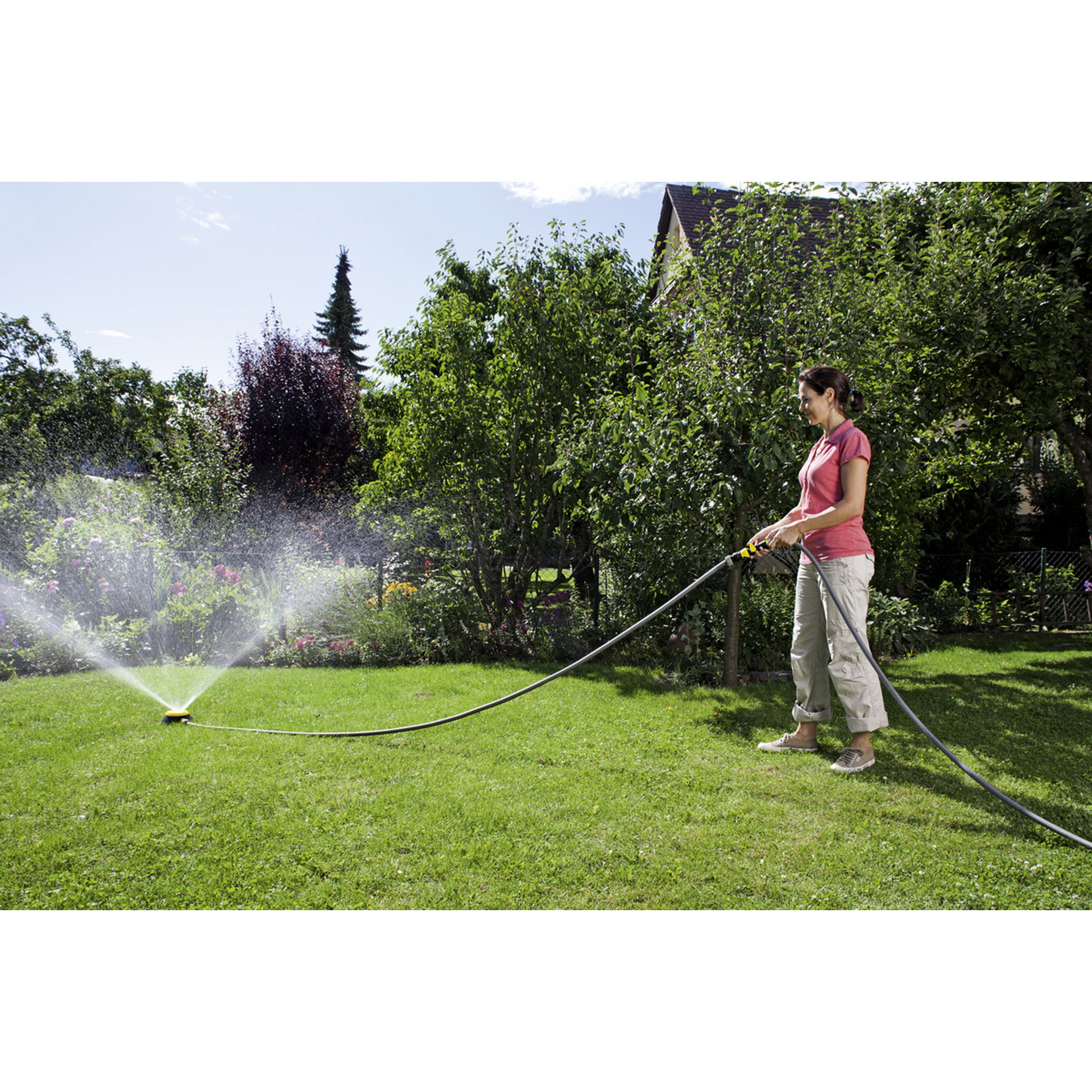 Gartensprenger, Gartenbewässerung, Zubehör, Schlauch, Grasgrün