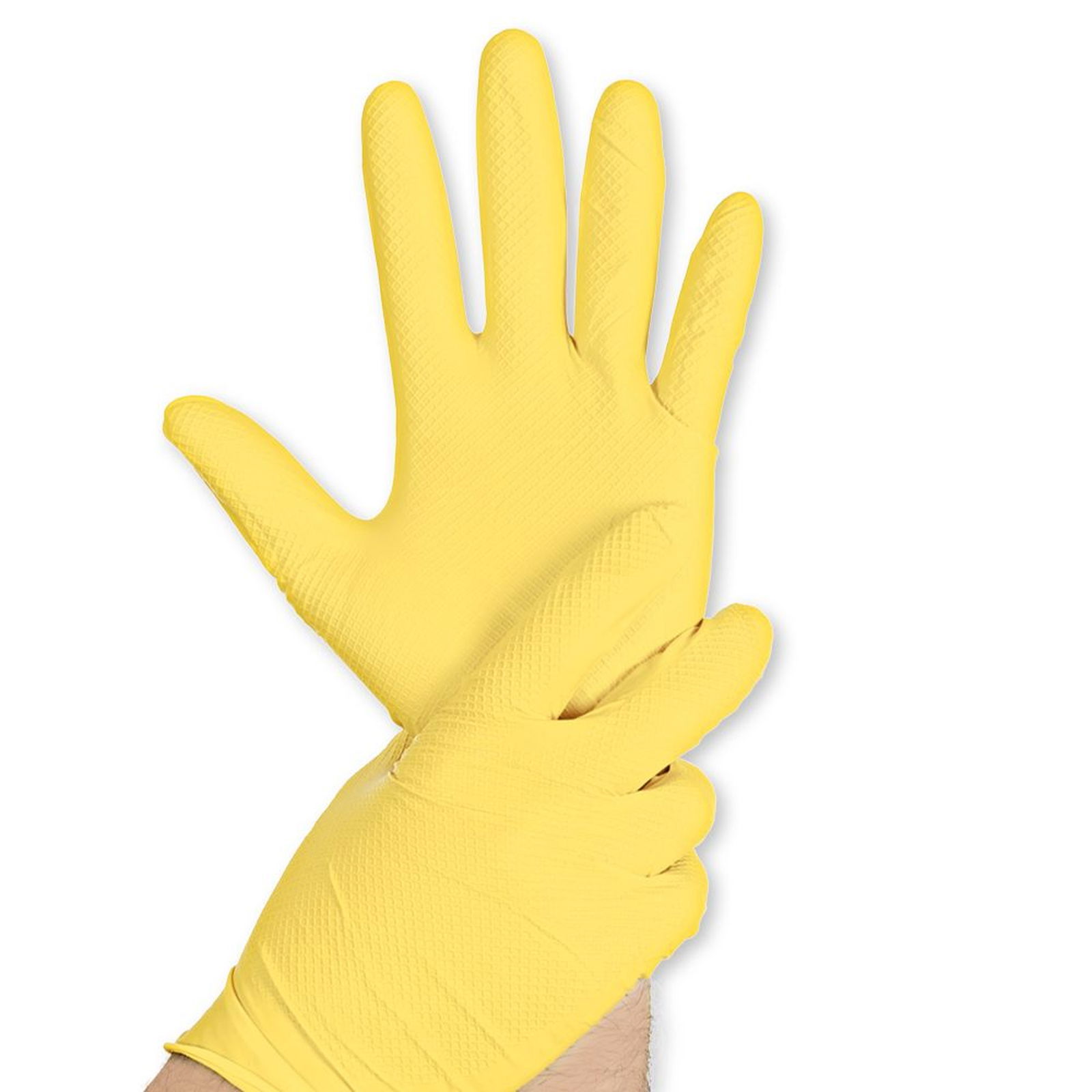 Nitrile gloves yellow Power Grip powder-free