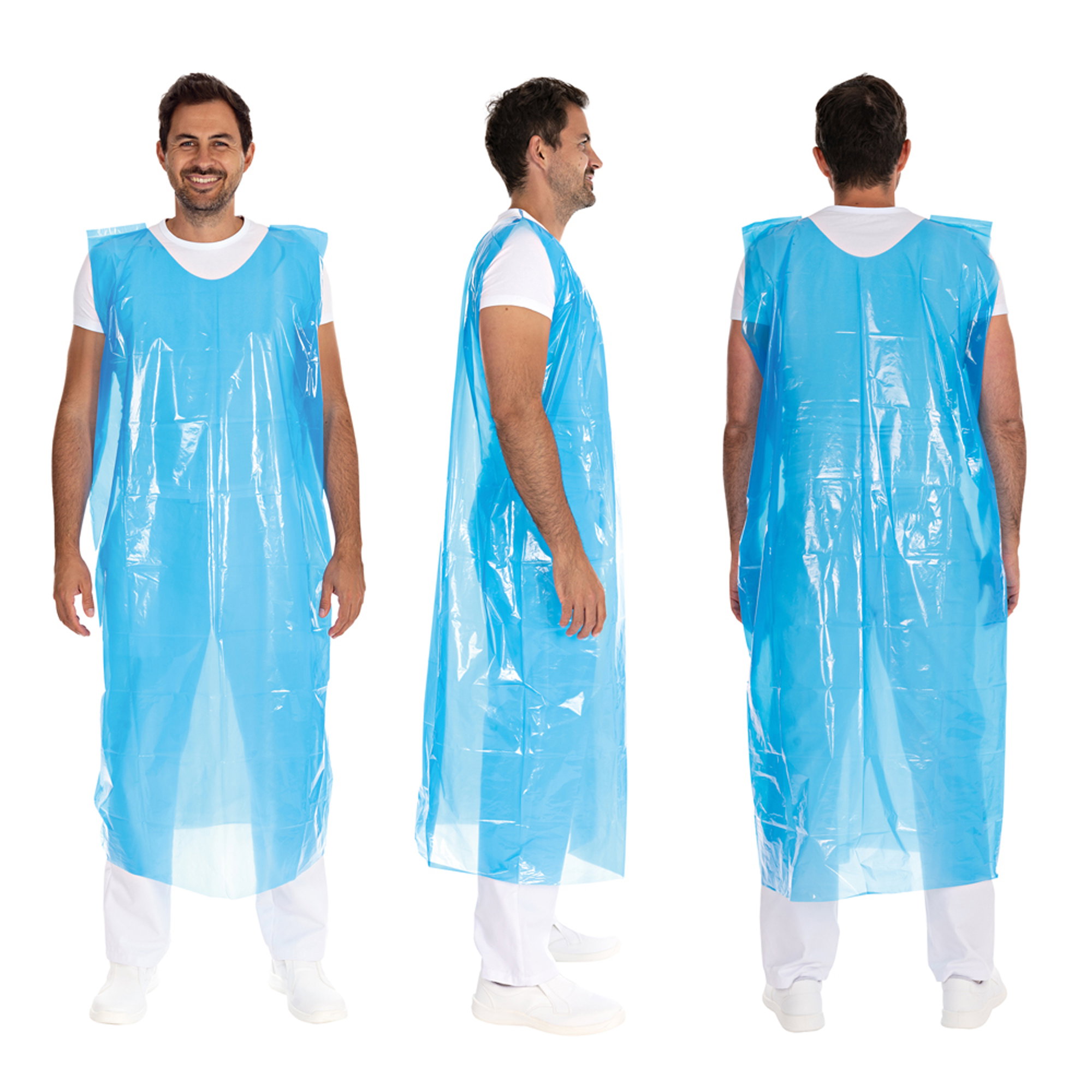 Einwegschürzen | Rundumschürze | Blau | LDPE