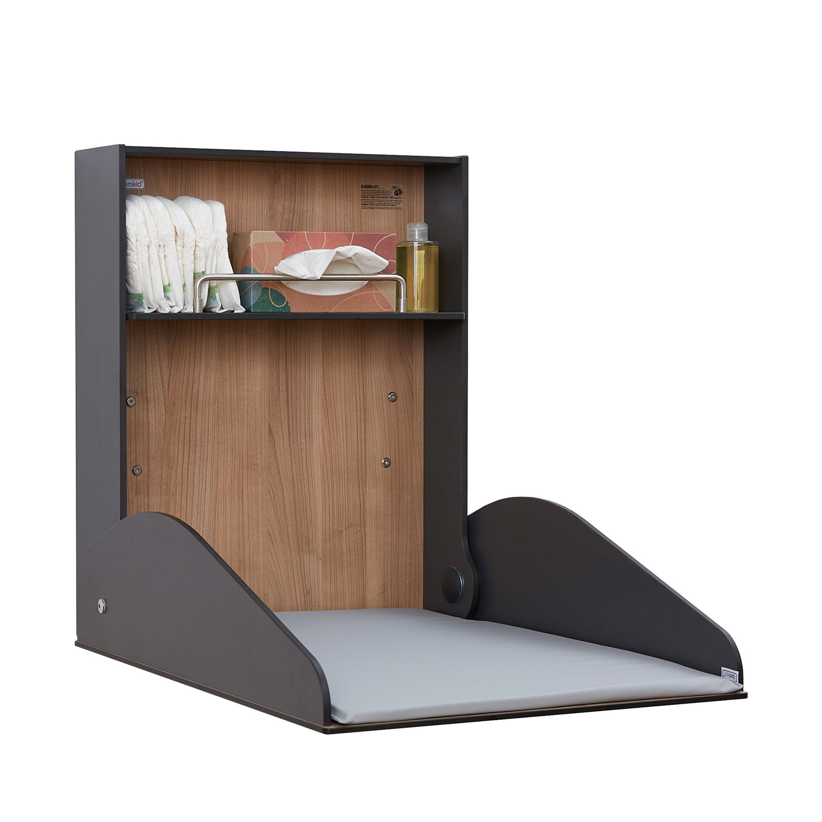 timkid TKS8002 KAWAHPL Wickeltisch Deluxe anthrazit offen