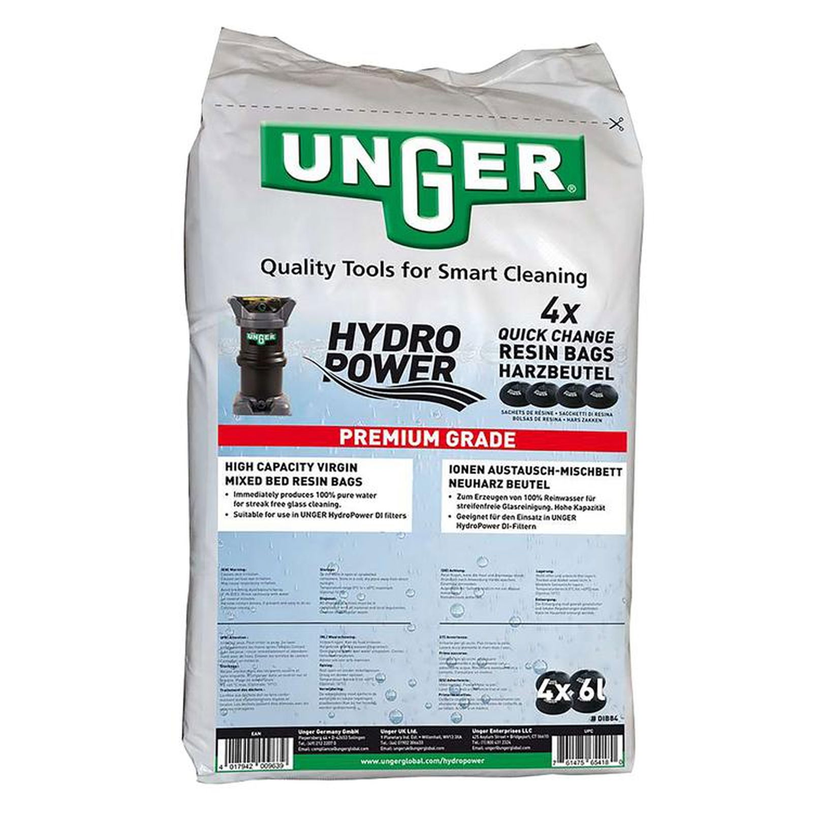 Unger DIB84 QuickChange Harzbeutel, 4 x 6 l Beutel in Sack