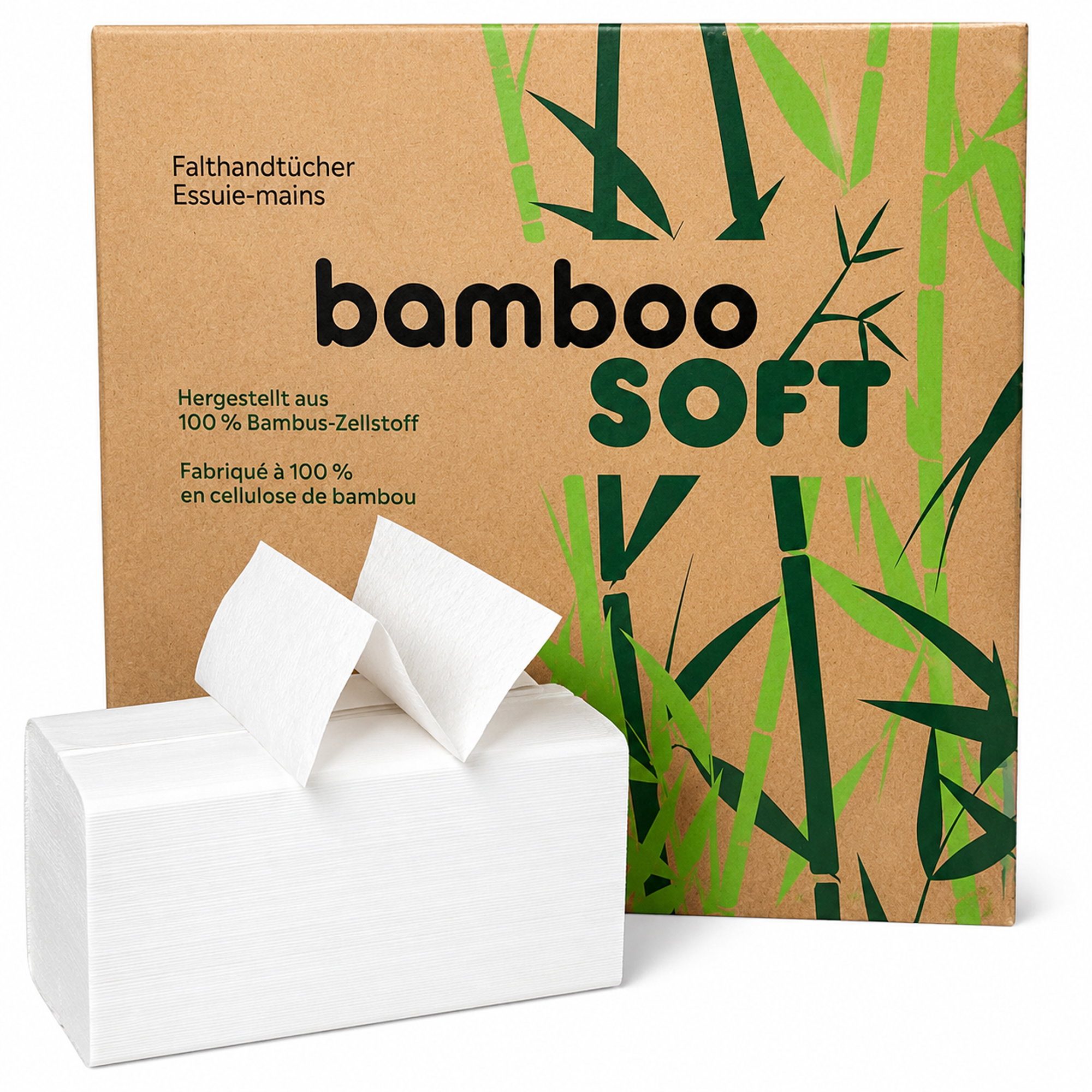 Bambus, Taschentücher, Gewebe, Umweltfreundlich, weiße Box