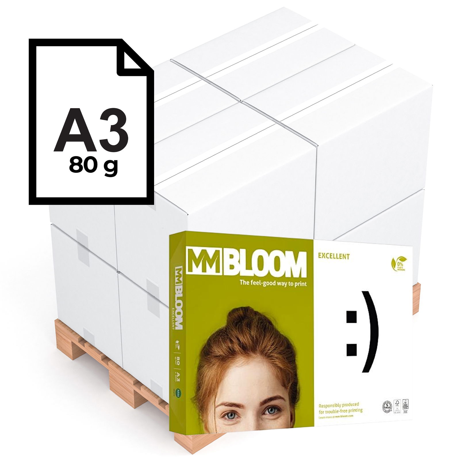 Copy paper MM Bloom Excellent | A3 | 80 g | half pallet