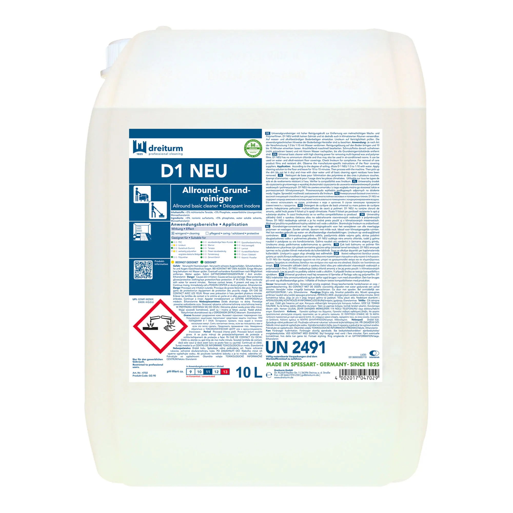 Nettoyant universel de fond | dreiturm LINO-REIN +plus