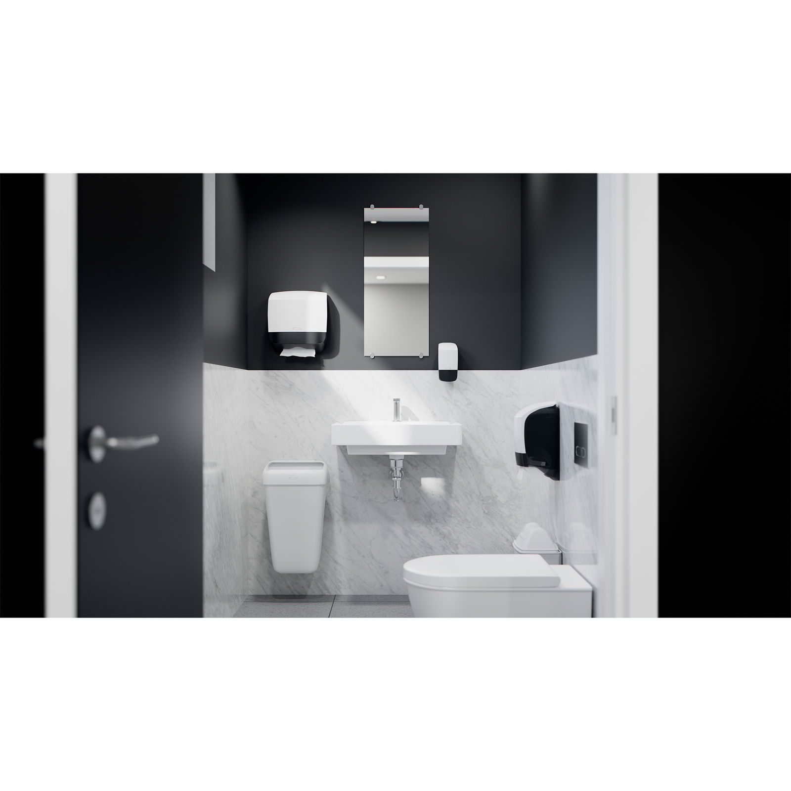 Dispenser di asciugamani di carta Katrin 88942 Inclusive S bianco