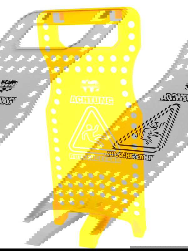 Cleaning warning sign (German/French)